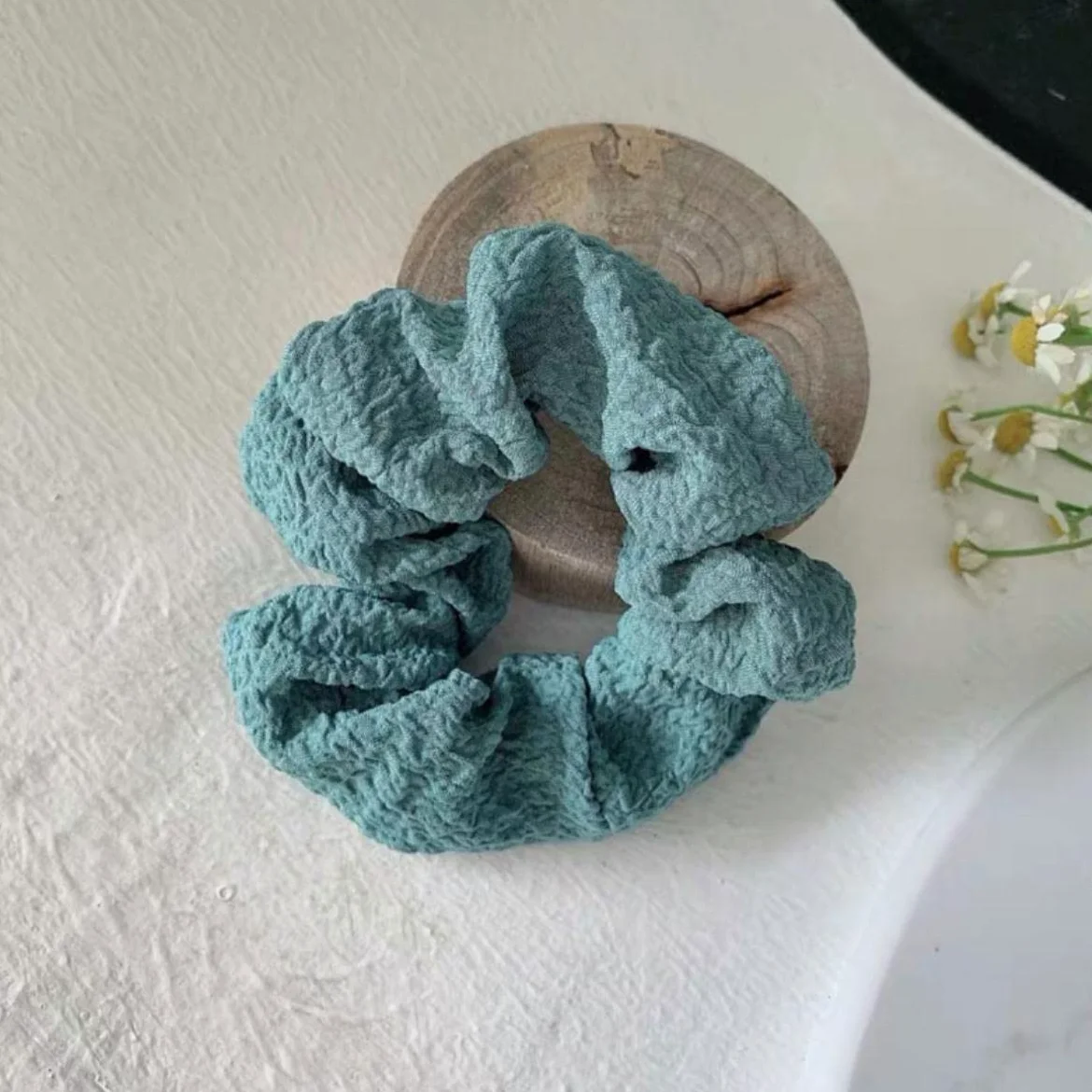 ACiyD Sólido elástico Scrunchie Hair Ties Bandas de Goma para Mujeres niñas Sport Gym Hair Scrunchies Holder Hair Accessories-Bean Paste Powder (Beige)