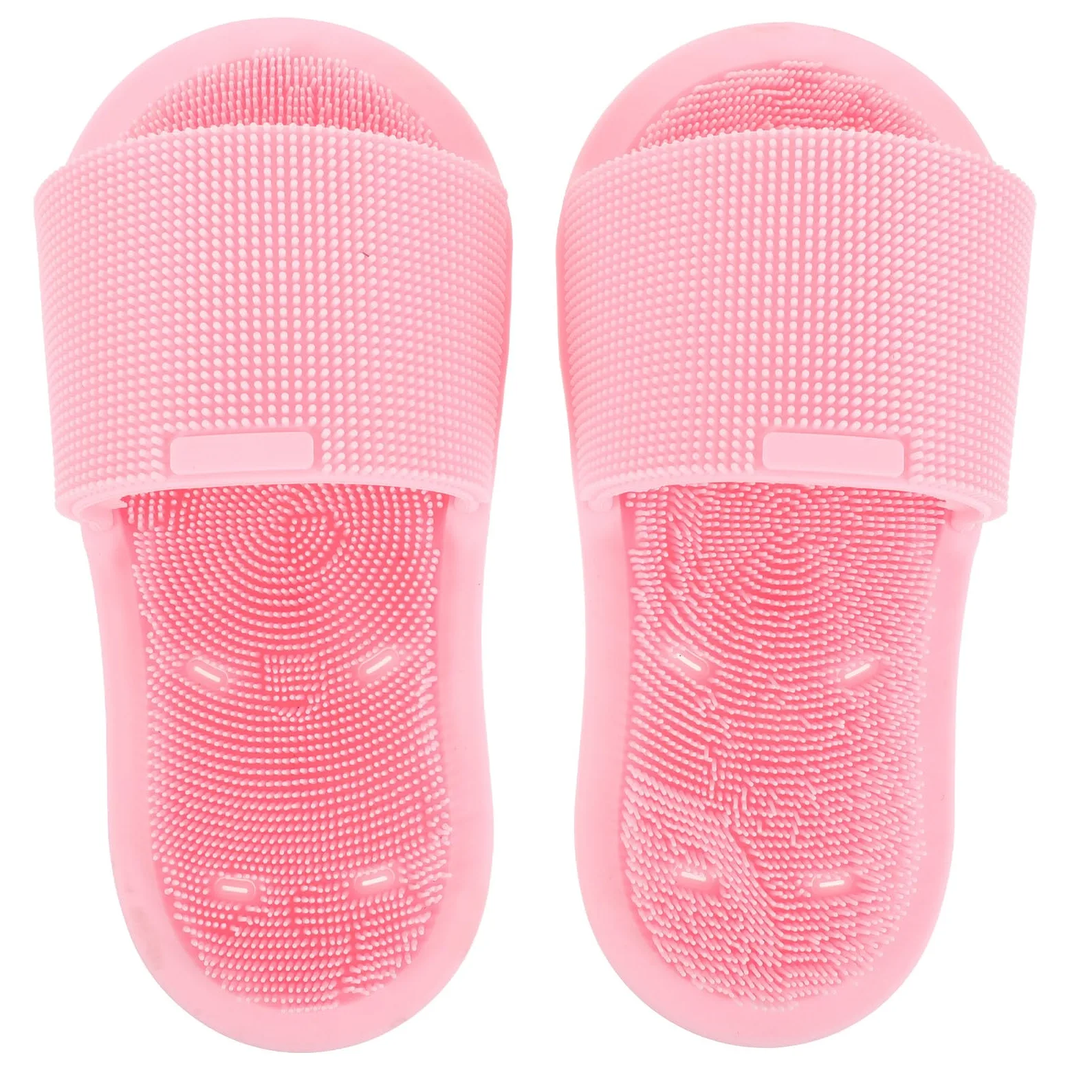 Cepillos para Ducha de Pies de Silicona Antideslizantes con Ventosas, Masajeador Exfoliante para Baño, Pack 2 Unidades Rosa, Adecuado para Aliviar Pies Cansados y Uso en Spa