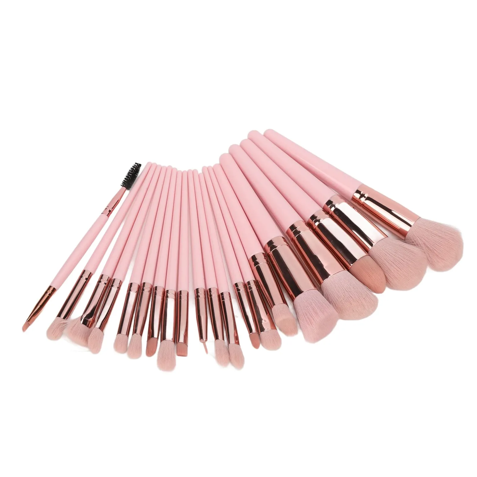 Juego de Brochas de Maquillaje 20 Piezas Cerdas Suaves Ergonómico Juego de Brochas Cosméticas Portátiles para BB Cream Polvo Suelto Sombra de Ojos Maquillaje Principiantes y