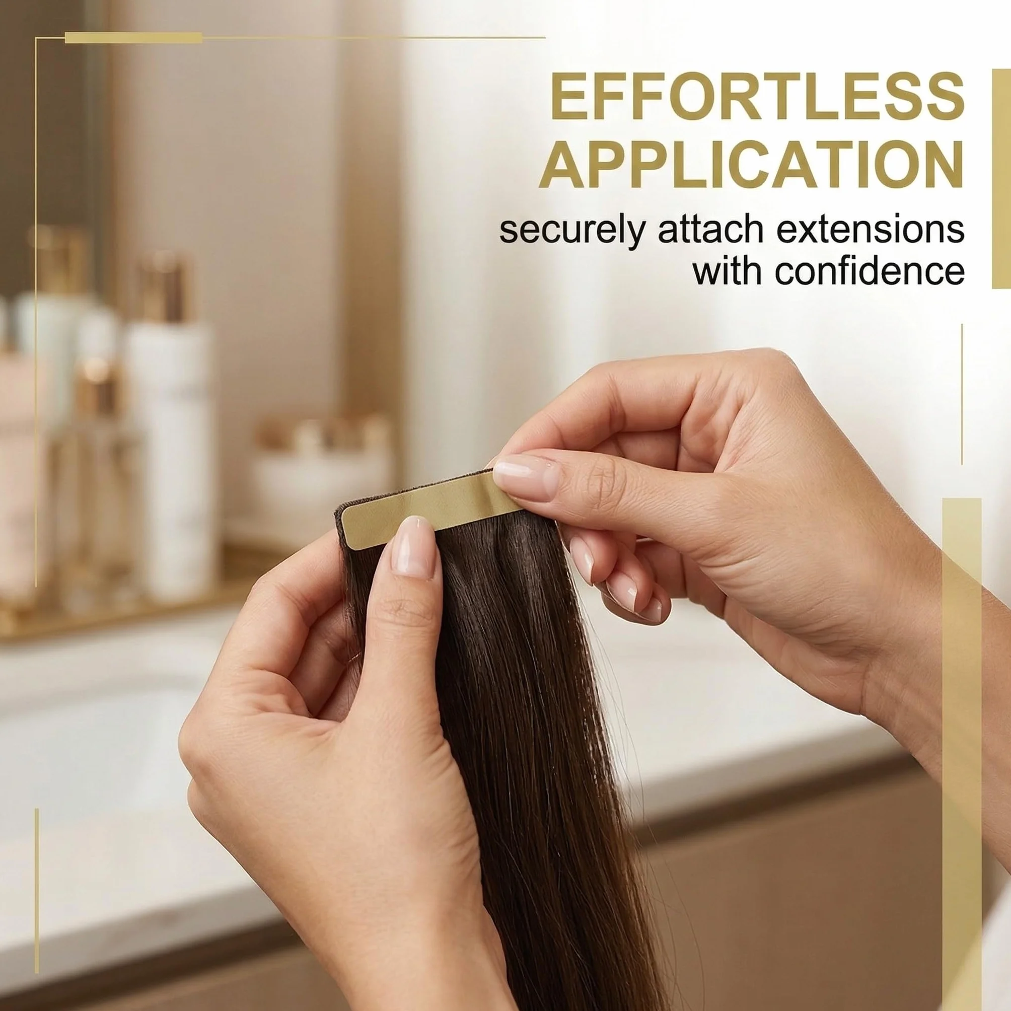 Cinta Adhesiva Doble Cara Profesional Para Extensión De Cabello Natural 120 Piezas