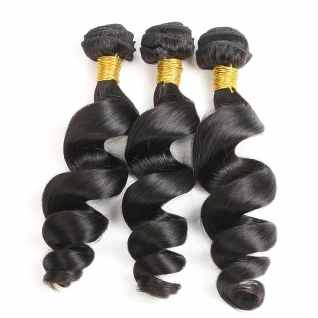 Extensiones de pelo humano sin procesar, extensiones de pelo humano sin procesar, doble trama #1B, color negro natural, 3 paquetes por paquete, 150 g, 16, 18 y 20 pulgadas