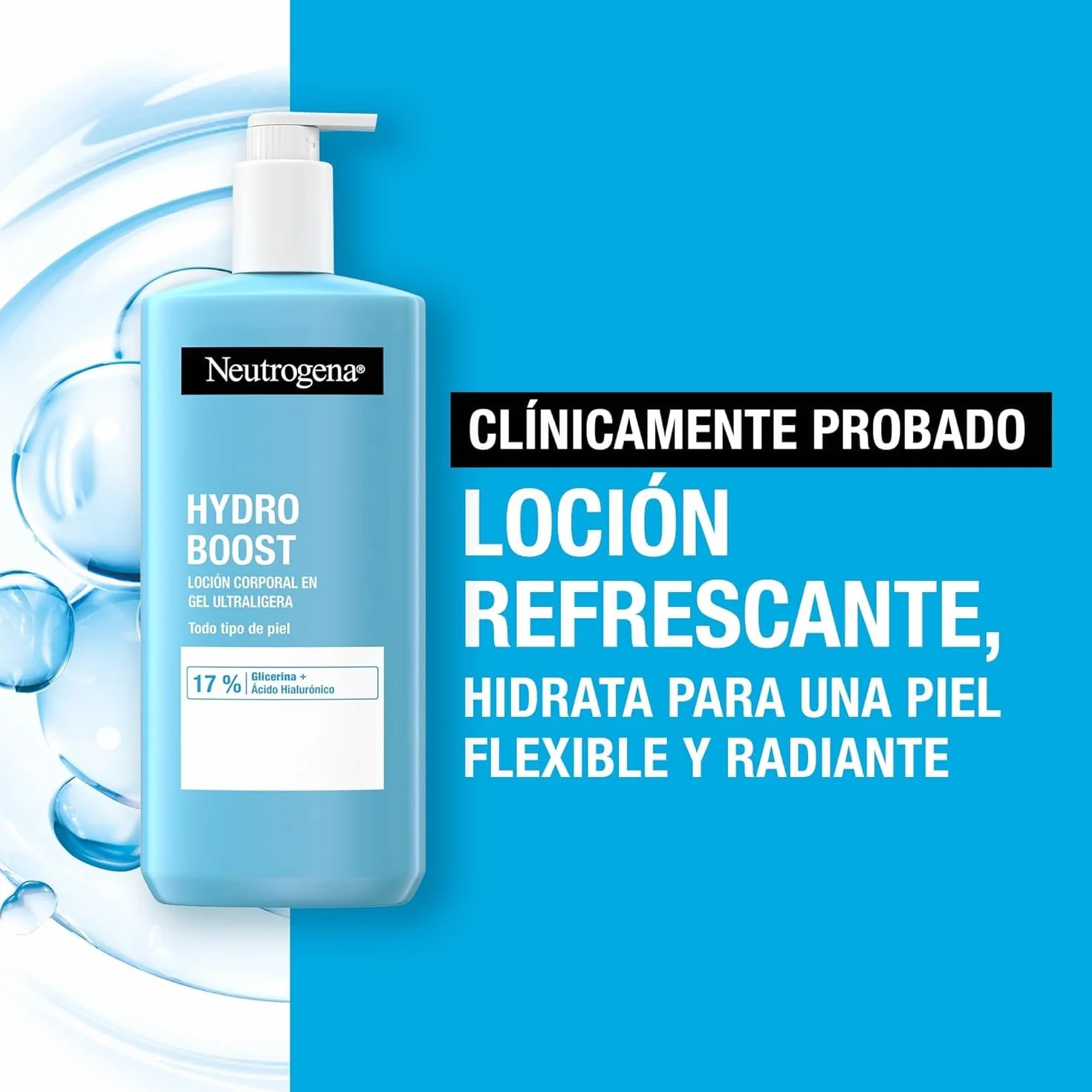 Neutrogena Hydro Boost Loción Corporal en Gel Ultraligera Pack de 2 x 750 ml, Crema Hidratante con Glicerina y Ácido Hialurónico