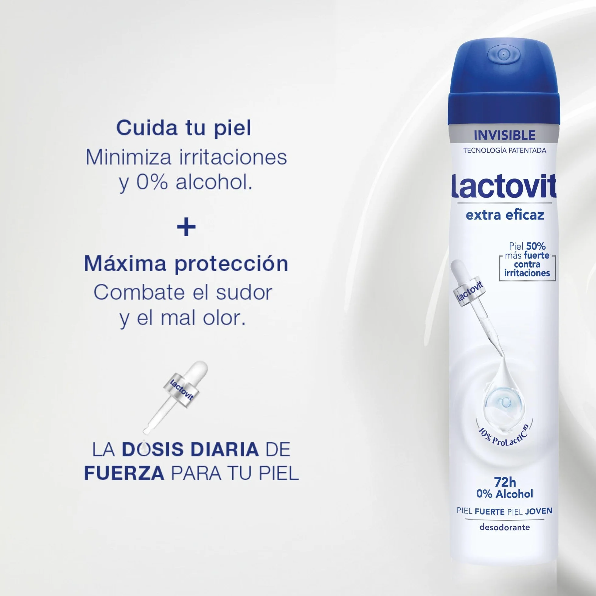 Lactovit Desodorante Extra Eficaz con Microcápsulas Protect 0% Alcohol Anti-irritaciones 72H