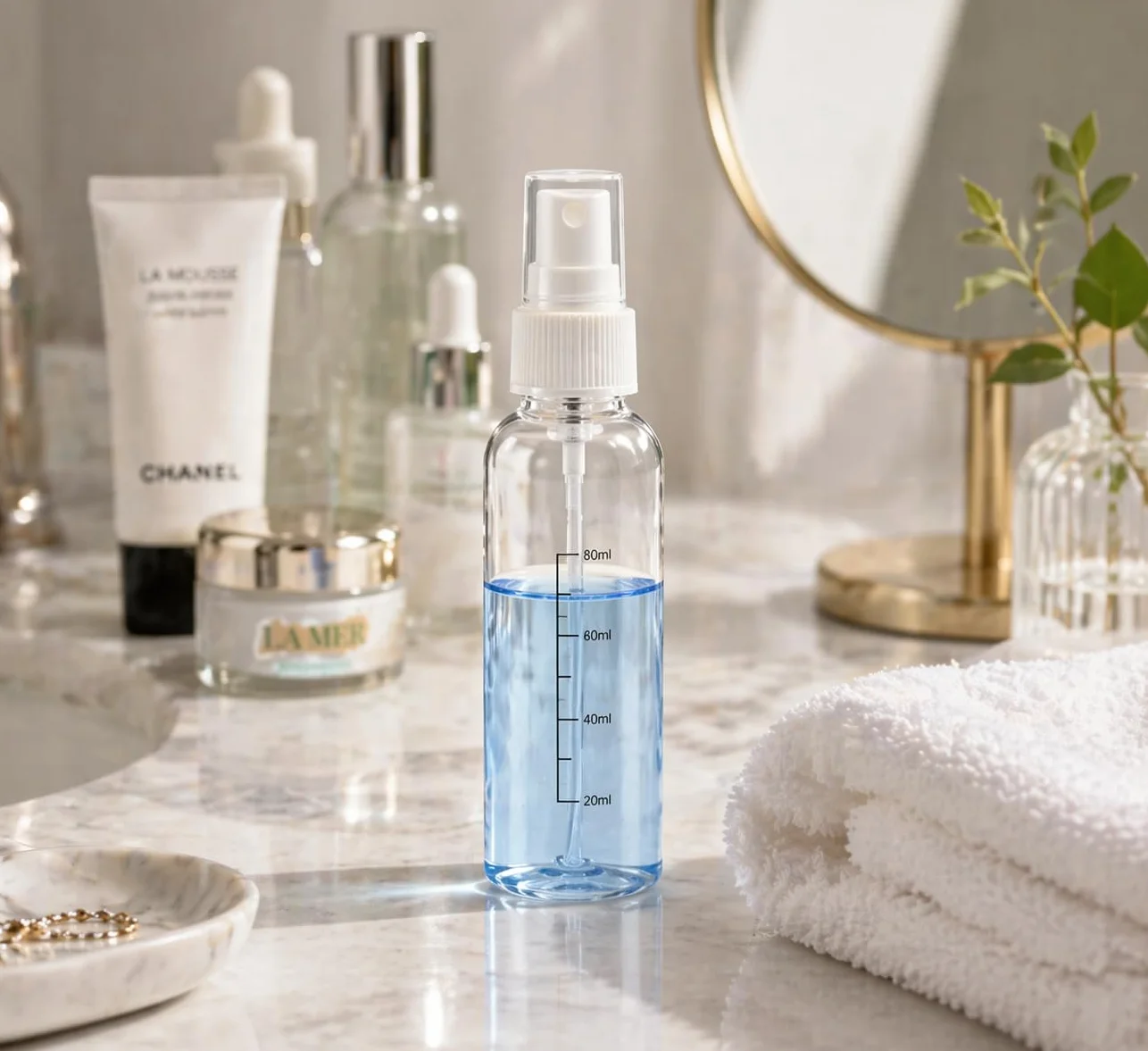 Bote spray pulverizador transparente 5PCS 100ML botellas PET atomizador perfume viaje vacío niebla fina recargable