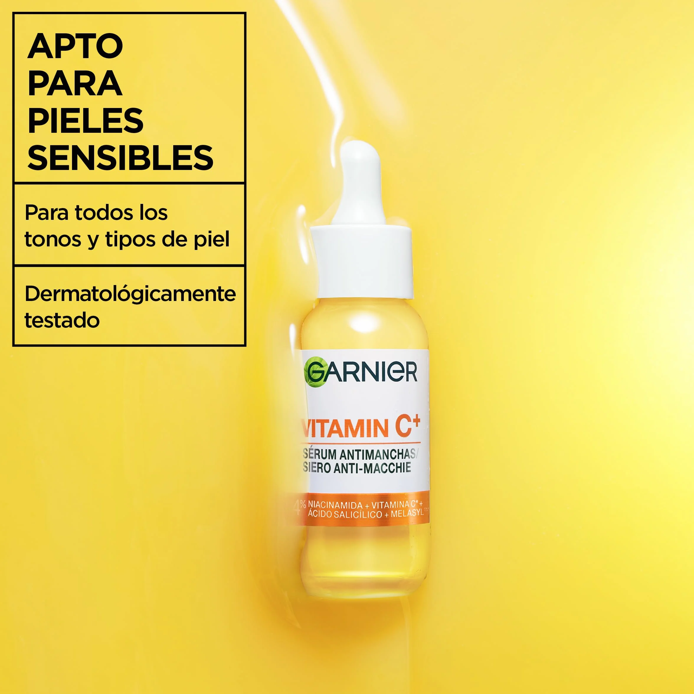 Garnier SkinActive Sérum Antimanchas Vitamina C 4% Niacinamida Ácido Salicílico Melasyl 30 ml