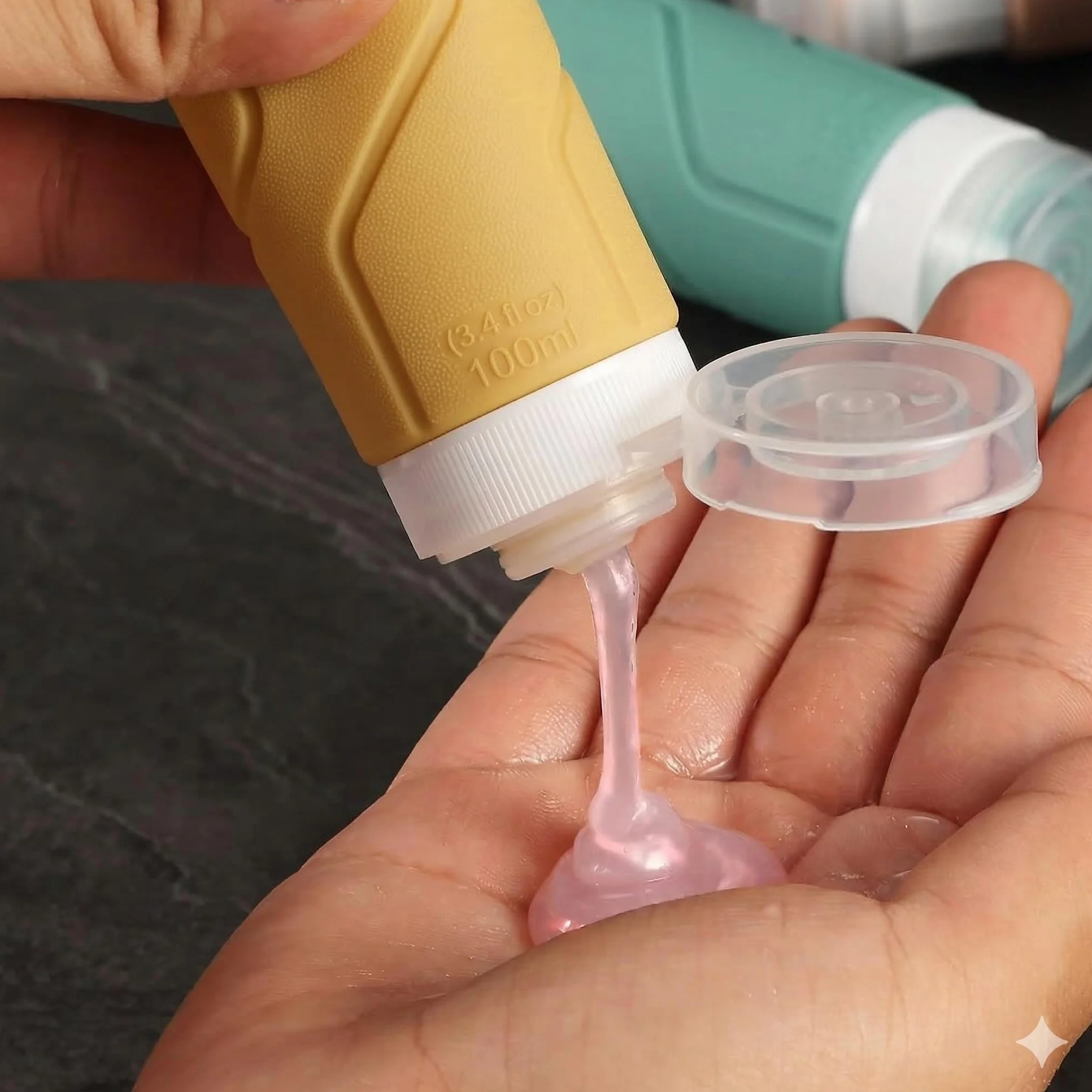 Botes Silicona Suave Rellenables 100ml Sin Fugas BPA Free Boca Ancha para Gel Champú Cremas Líquidos