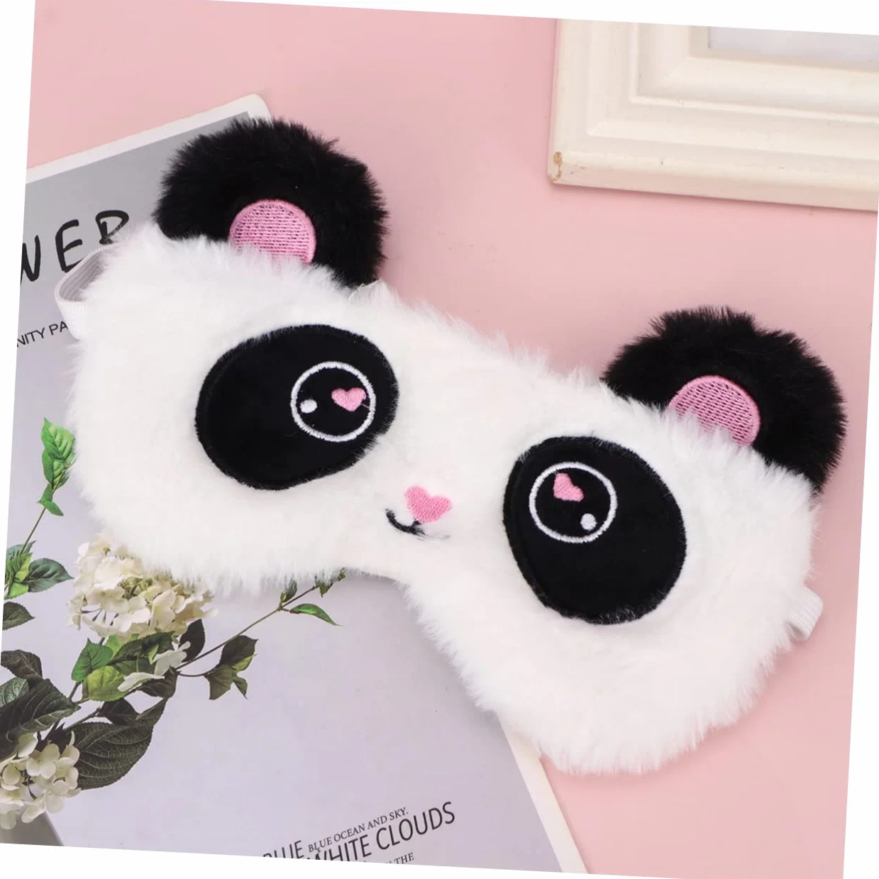Beavorty Antifaz para Dormir Diseño de Panda, Suave y Opaco, de Tela Afelpada, Cómodo para Mujeres y Niñas, Adecuado para Descansar