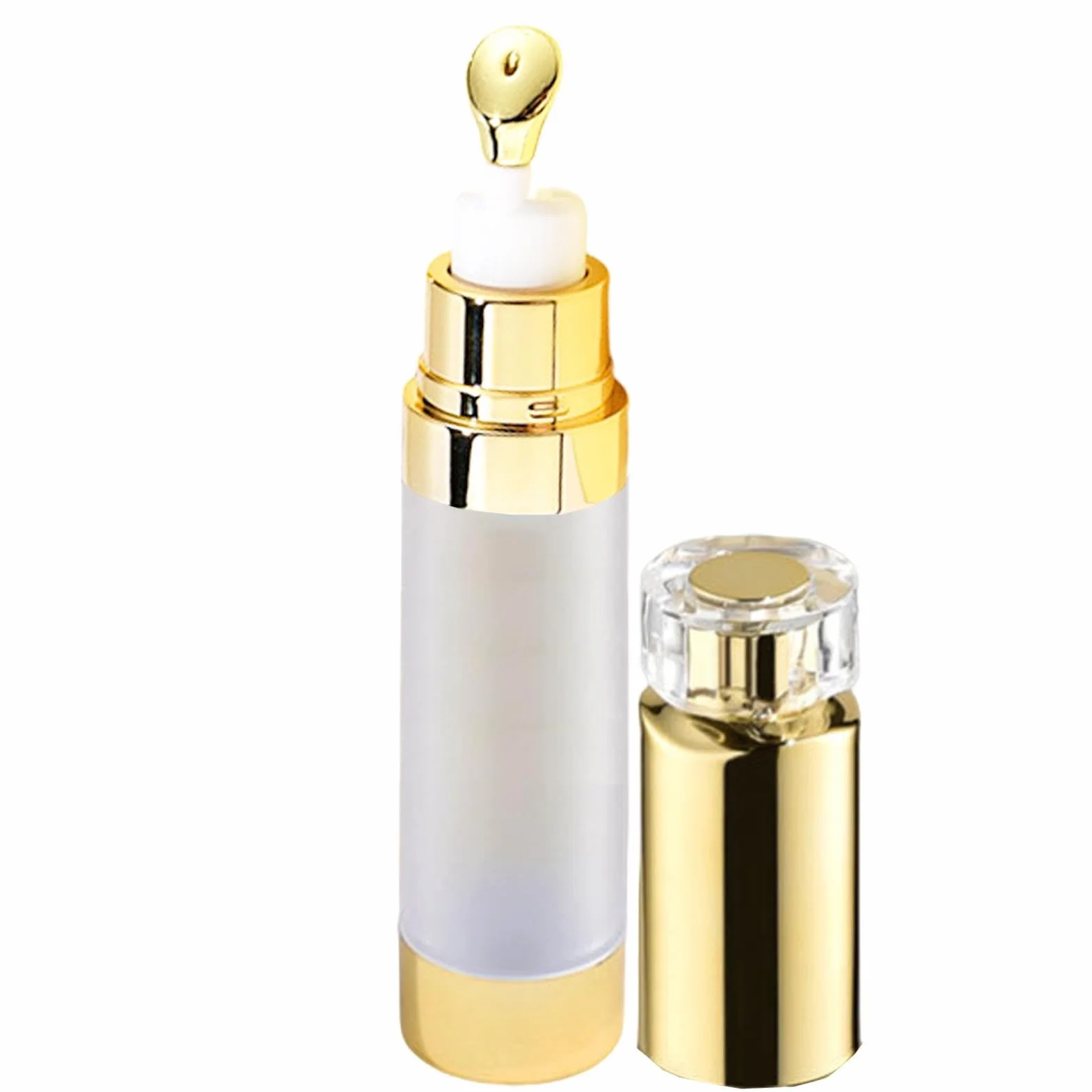 Airless Pump Bottles 15 ML 20 ML Leak Proof Clear Vacuum Pump Cosmetic Lotion Containers Travel Size Dispensers