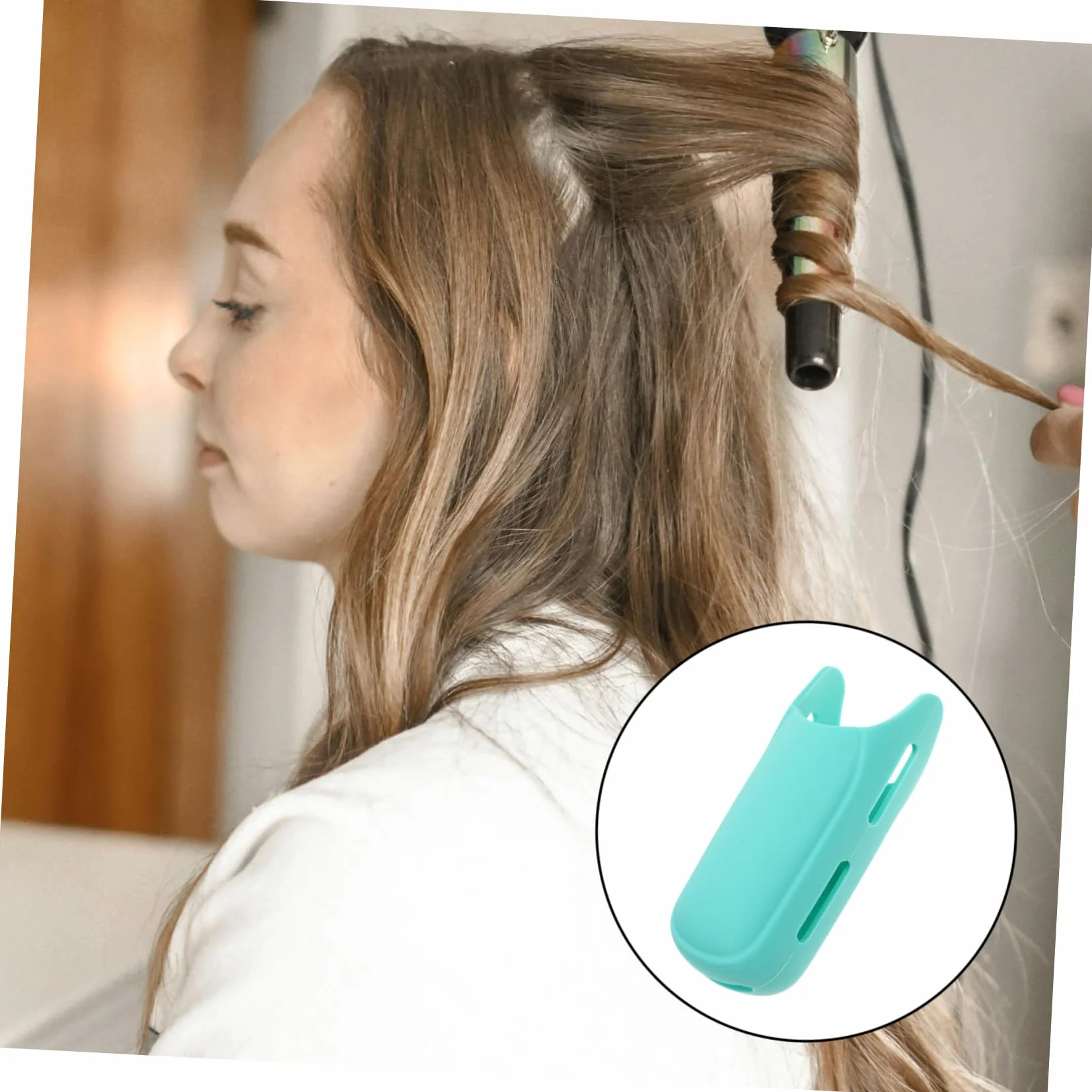 Funda de Silicona para Plancha de Pelo, Soporte Antideslizante Protector Térmico Verde