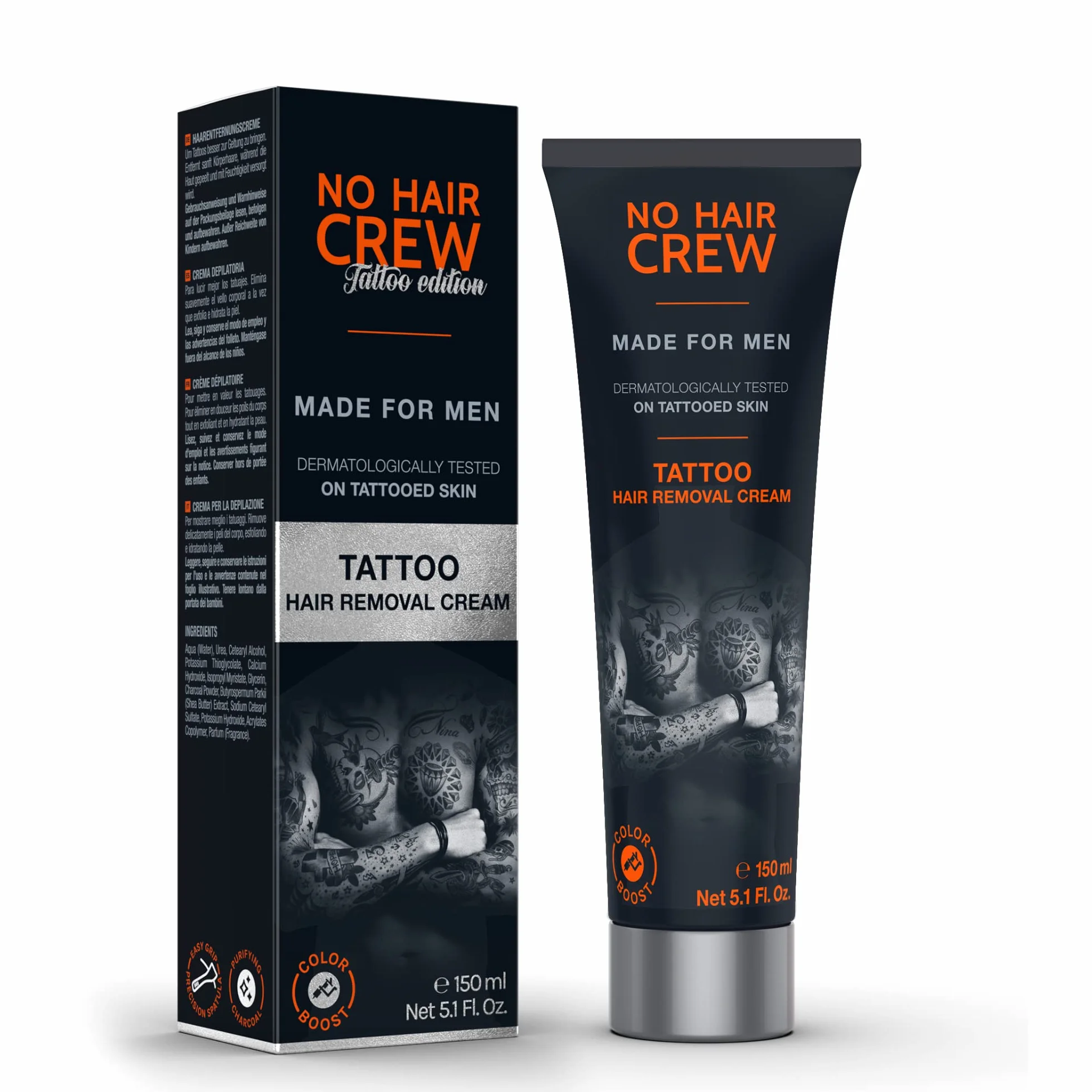 NO HAIR CREW Tattoo Edition Crema Depilatoria para Piel Tatuada 150 ml