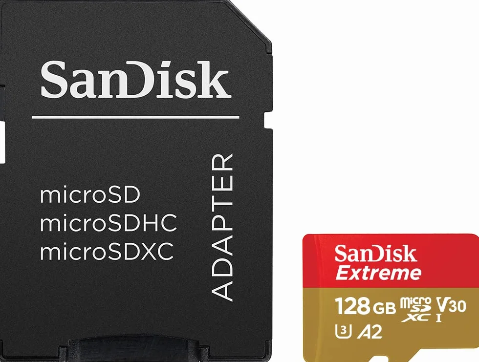 SanDisk 128GB Extreme microSDXC tarjeta Clase A2 UHS-I U3 V30 190 MB/s