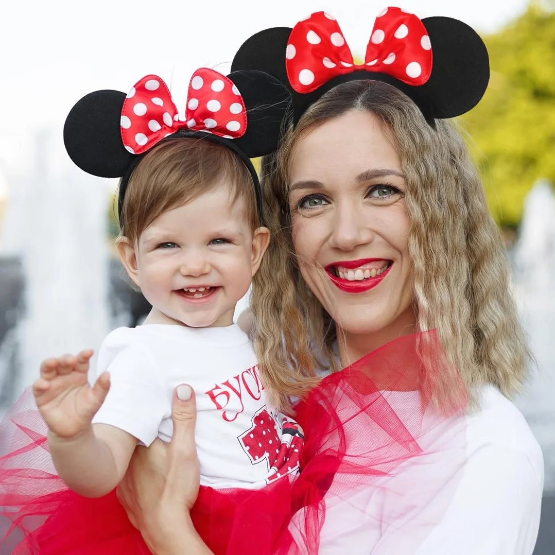 Diademas de Orejas Mouse, 6 Piezas Accesorios de Pelo para Niños Adulto Fiesta