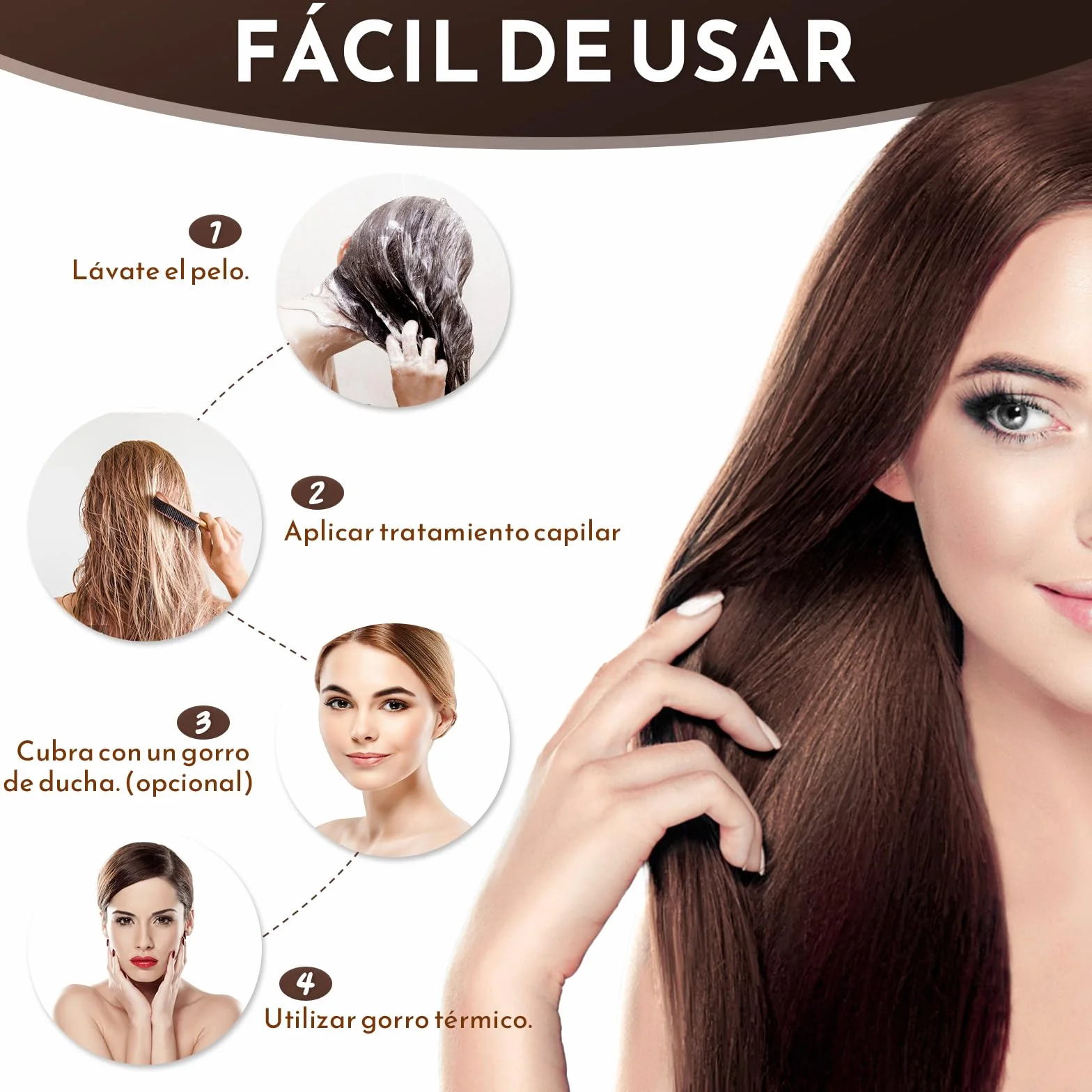 DEWEL Gorro Termico para Cabello, 10 Ajustes de Temperatura, Temporizador de Tres Etapas