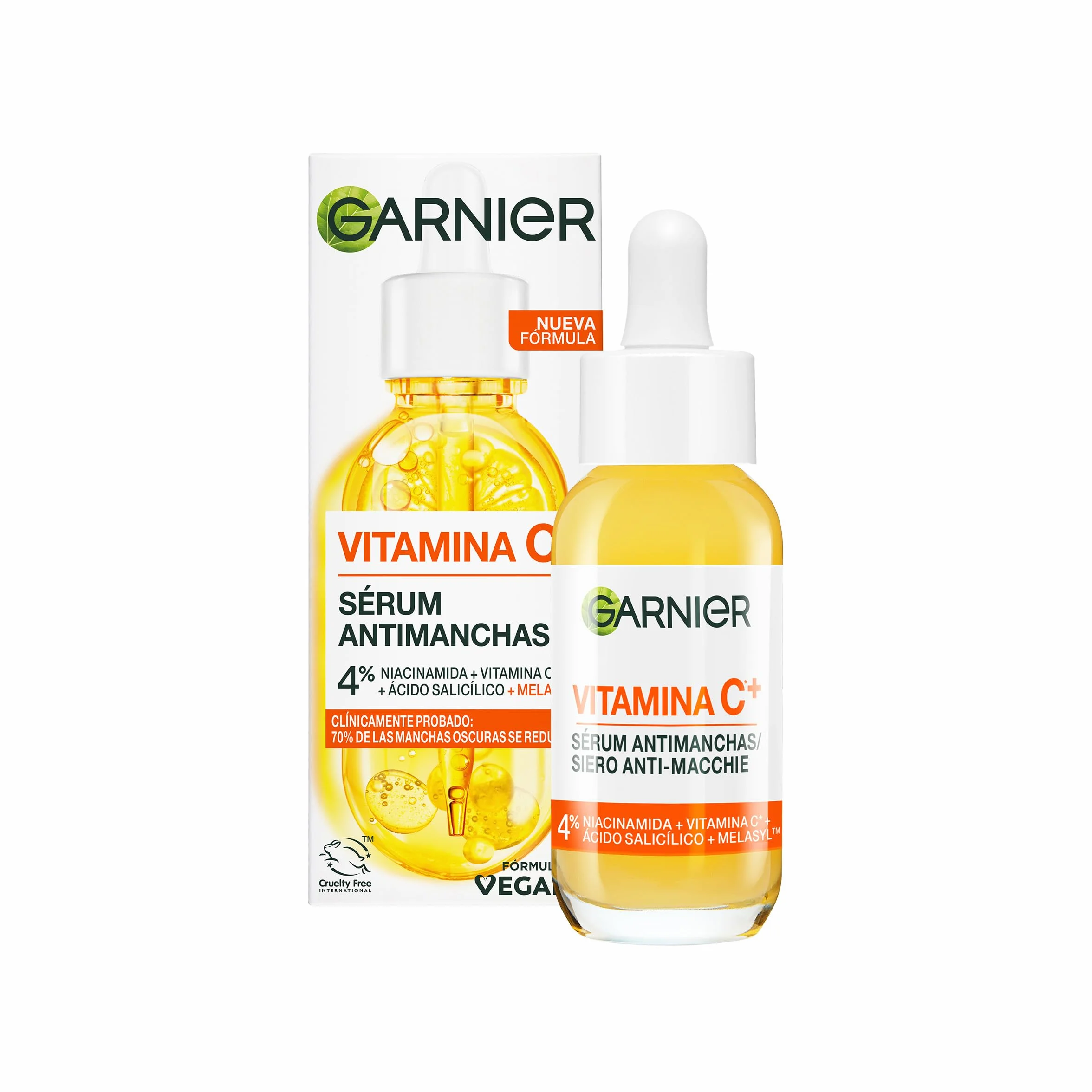 Garnier SkinActive Sérum Antimanchas Vitamina C 4% Niacinamida Ácido Salicílico Melasyl 30 ml