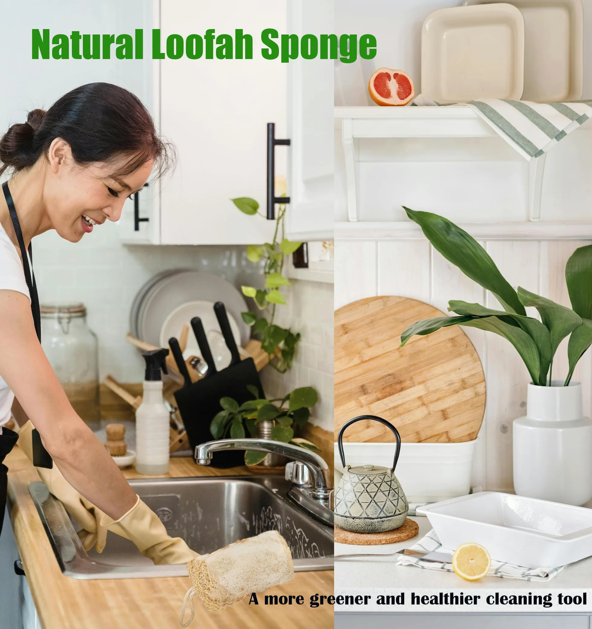 2 PCS Estropajo Natural Luffa Esponja Exfoliante Cuerpo Ducha