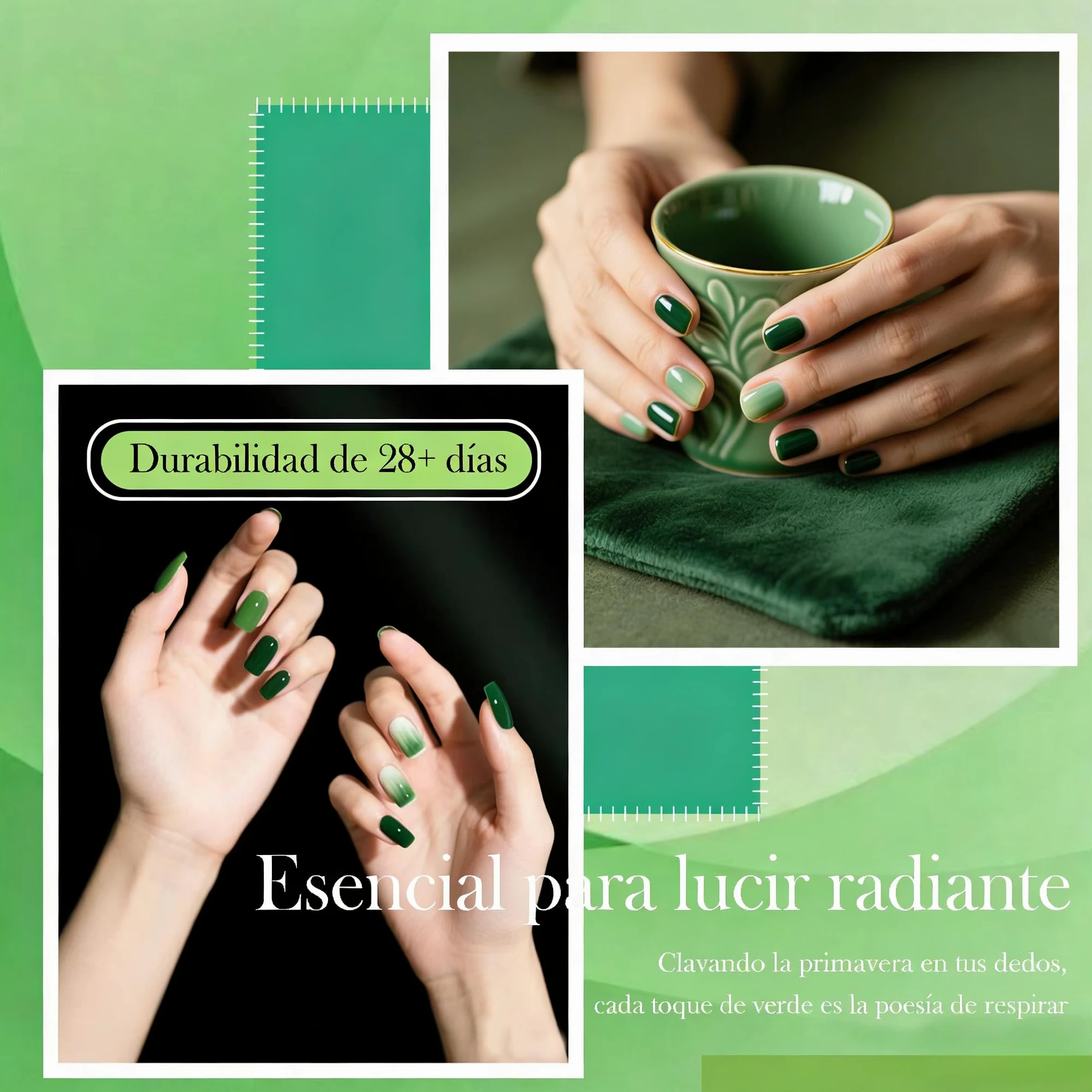 Camila ¿Esmalte semipermanente para uñas 6 colores, set de sal marina estilo bosque, gel para uñas con fototerapia UV LED, manicura profesional de salón 15ML(camilaE)