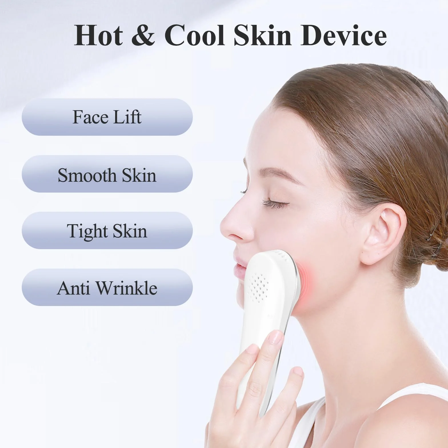 TOUCHBeauty Masajeador Facial Eléctrico 6°C & 42°C, Antiarrugas con Vibración Sónica