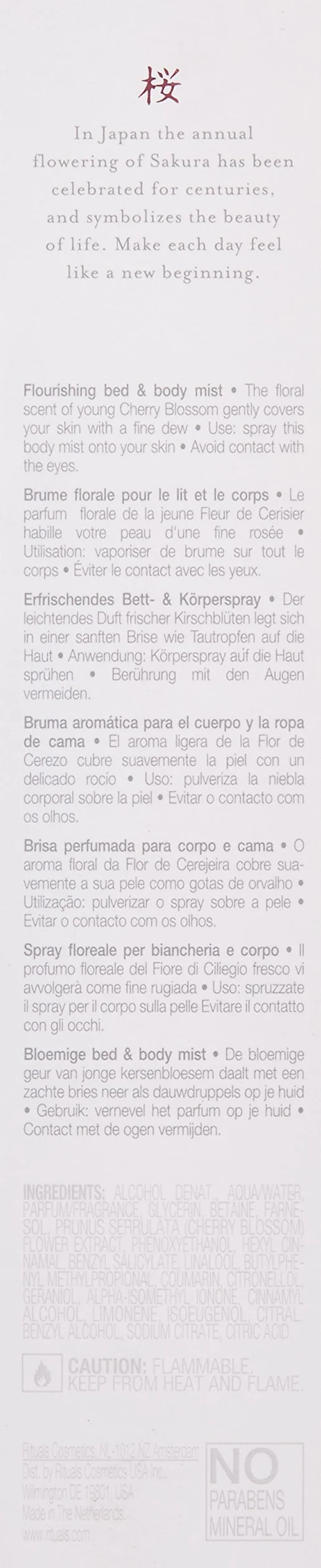 Rituals el Ritual de Sakura de cama y cuerpo Mist 50 ml