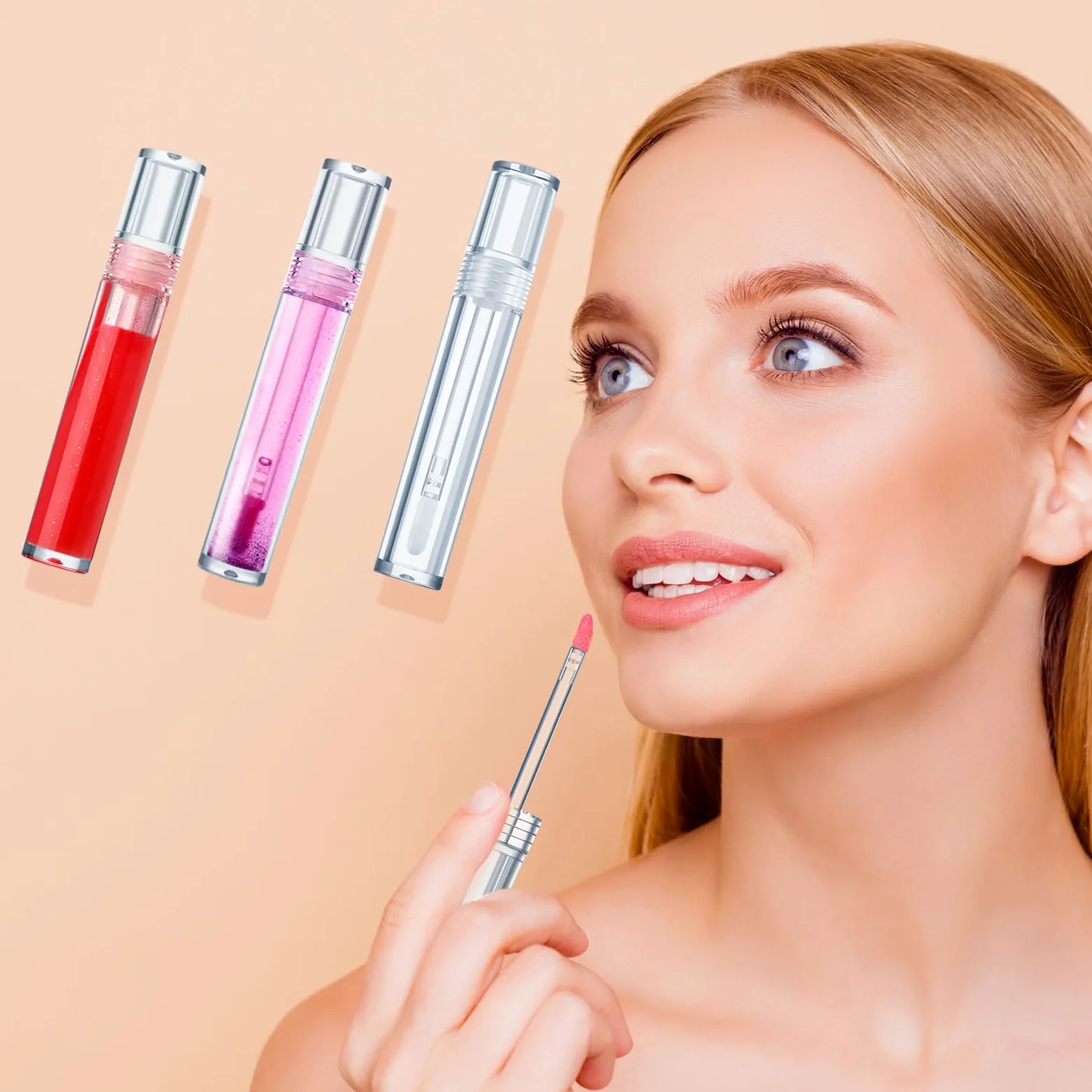 Hsei 100 tubos vacíos para brillo de labios con varita, a granel, resistentes, transparentes, para bálsamo labial, tubos rellenables, con tapones de goma para viajes, cosméticos, bricolaje, maquillaje