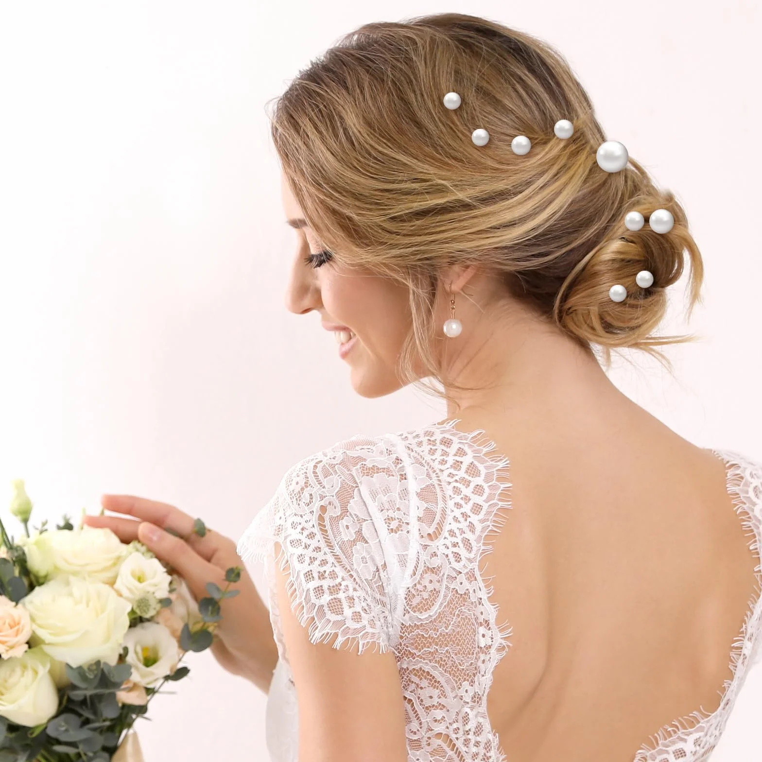 Horquillas Para El Pelo De Perlas De Boda JIEYAO, Accesorios Para El Cabello De Perlas, Horquillas En Forma De U Con Diamantes De Imitación