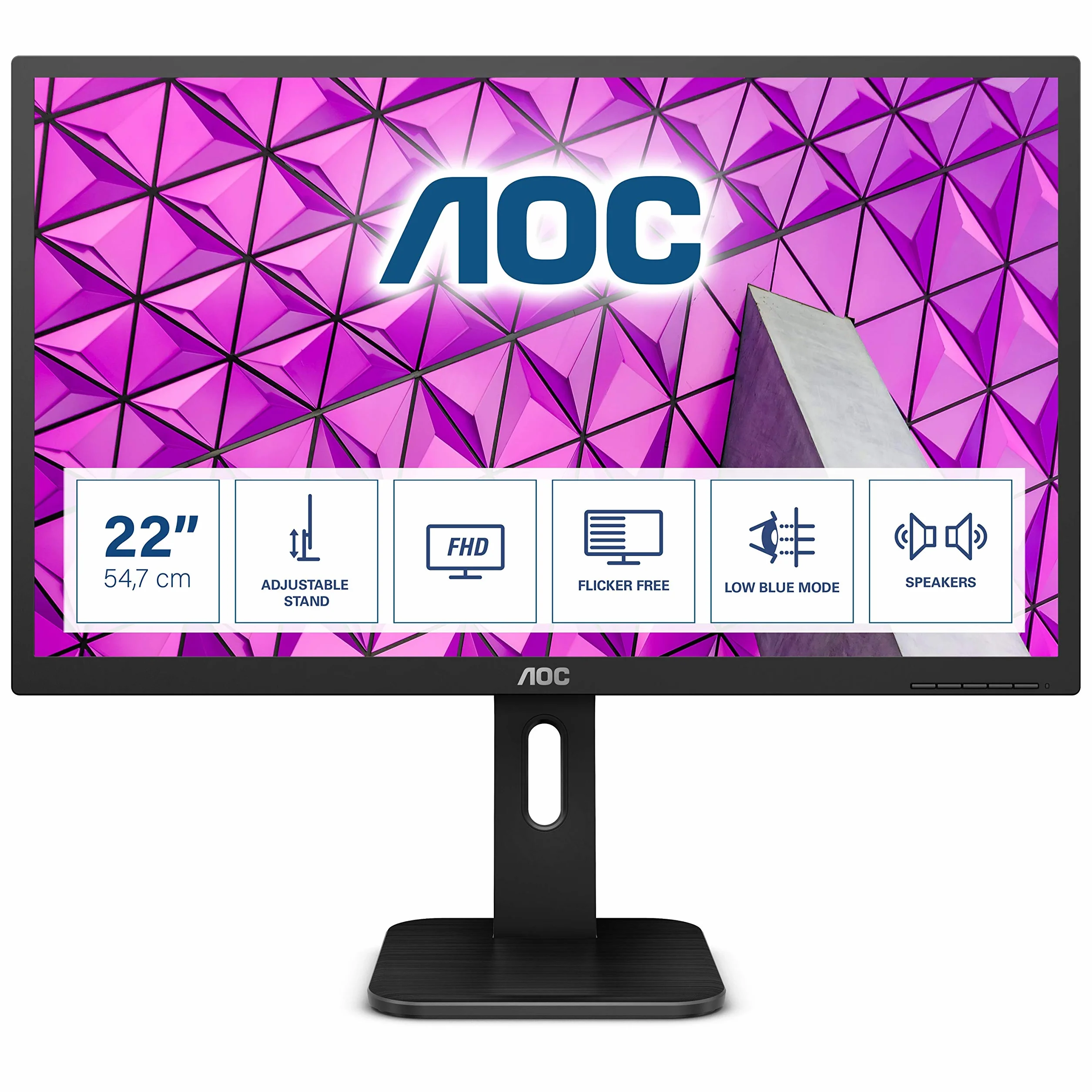 AOC 22P1D Monitor 21.5" LED 1080p 16:9 HDMI Altavoces Negro Reacondicionado