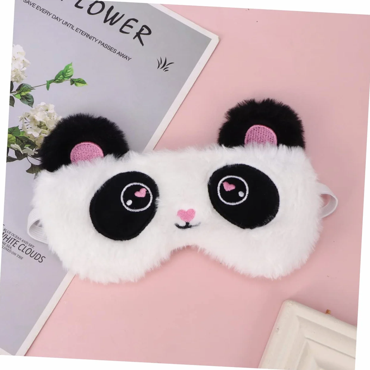 Beavorty Antifaz para Dormir Diseño de Panda, Suave y Opaco, de Tela Afelpada, Cómodo para Mujeres y Niñas, Adecuado para Descansar