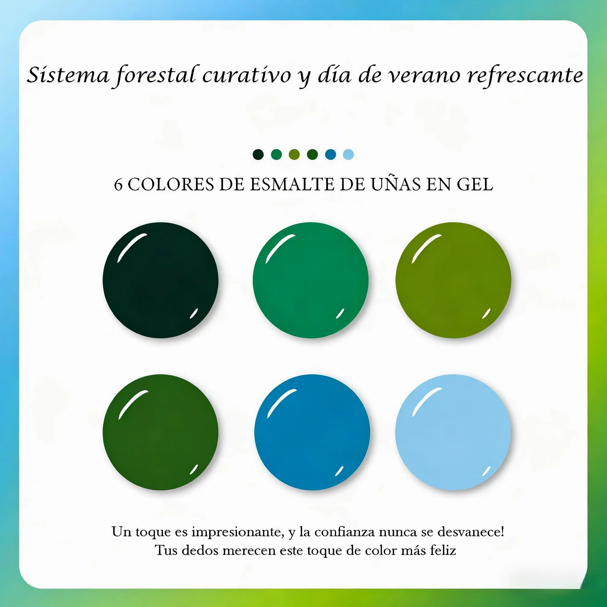 Camila ¿Esmalte semipermanente para uñas 6 colores, set de sal marina estilo bosque, gel para uñas con fototerapia UV LED, manicura profesional de salón 15ML(camilaE)