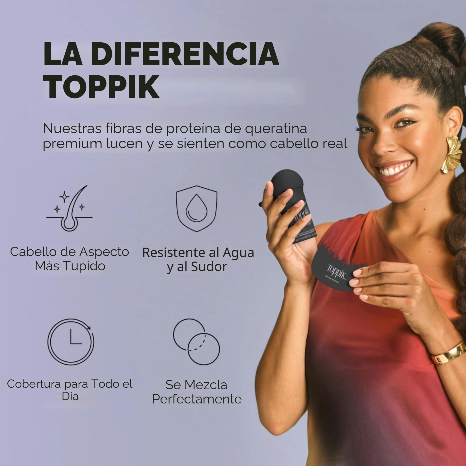 Toppik Fibras Capilares Castaño Oscuro, Fibras de Queratina para Densidad, 27,5 g