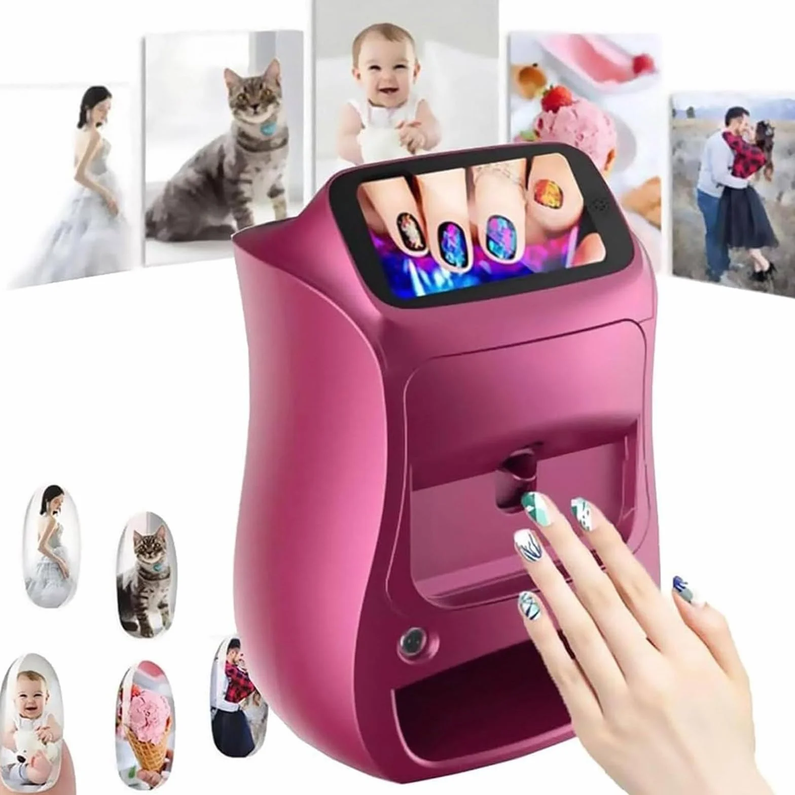 Impresora Digital Móvil Decoración Uñas,Máquina Pintar Uñas,Impresión Patrones Bricolaje Y Secado En Uno,Impresora Automática Uñas 3D para Estudio uñas/manicurista/Amantes Las uñas