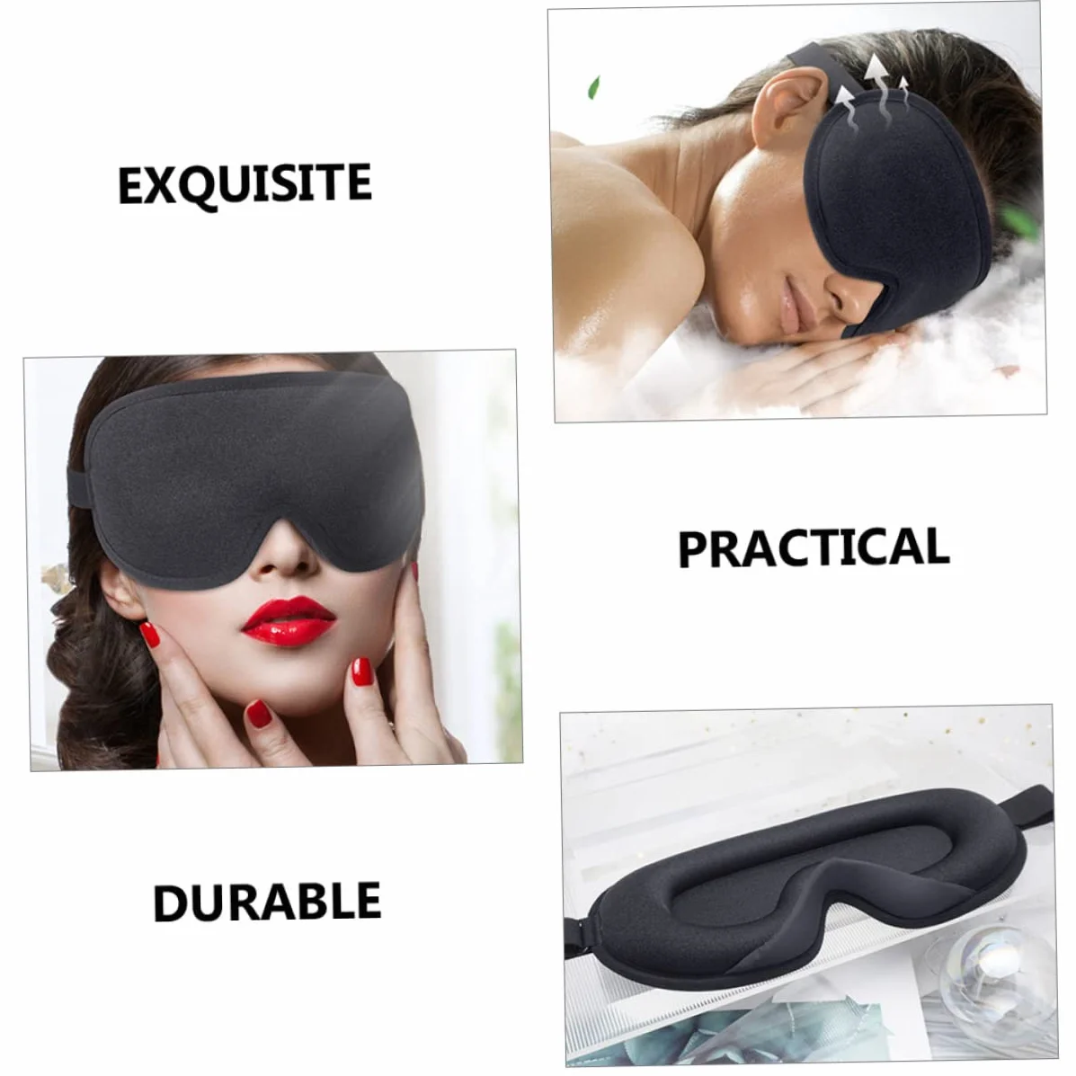 minkissy 4piezas De Sueño y Portátil Oculador Opaco Para Hombre y Mujer Para Viajes y Descanso Material y Transpirable Diseño Ergonómico y Ligero