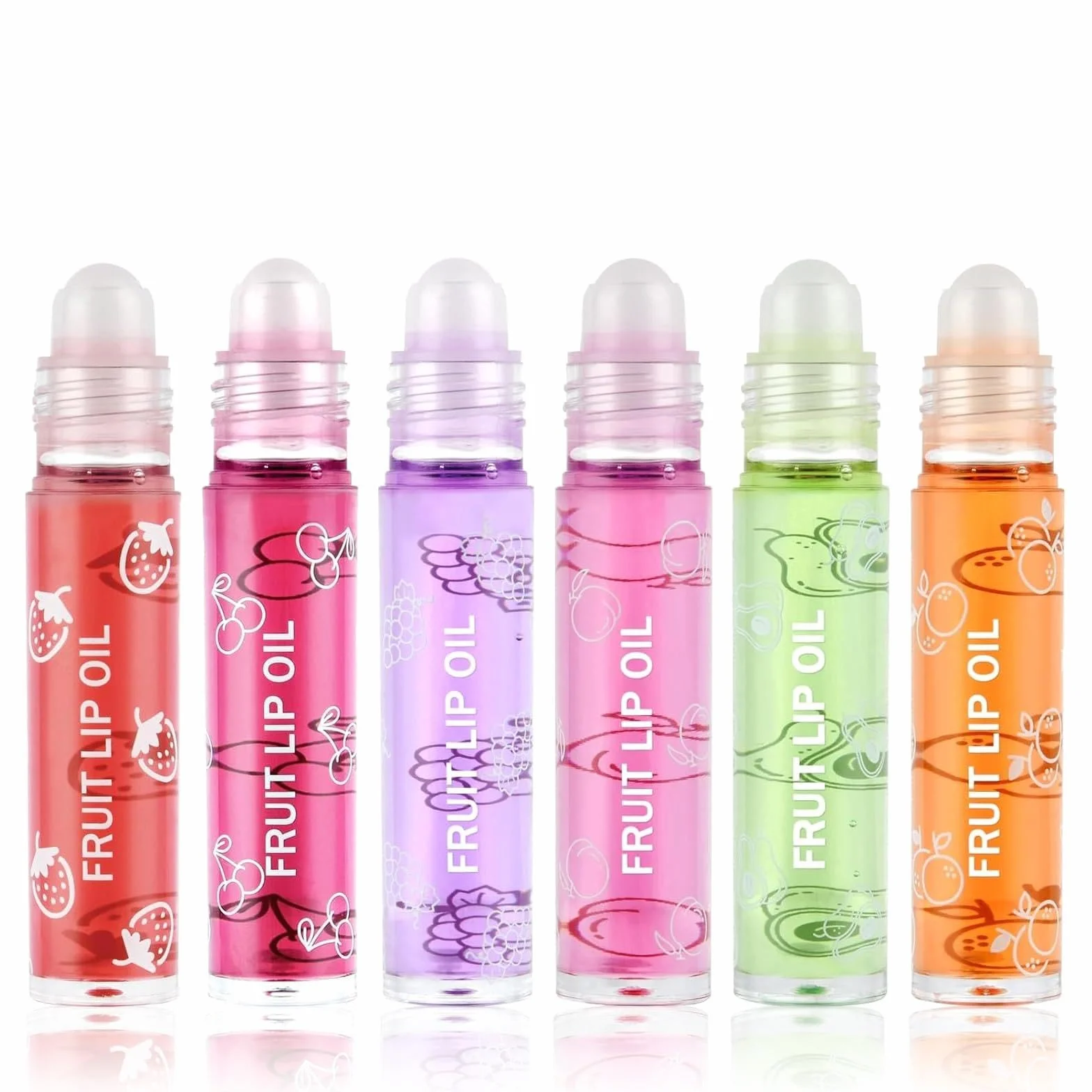 Sularpek Lip Oil Brillo de Labios con Sabor a Frutas Aceite para Labios Hidratación Duradera Transparente 6pcs