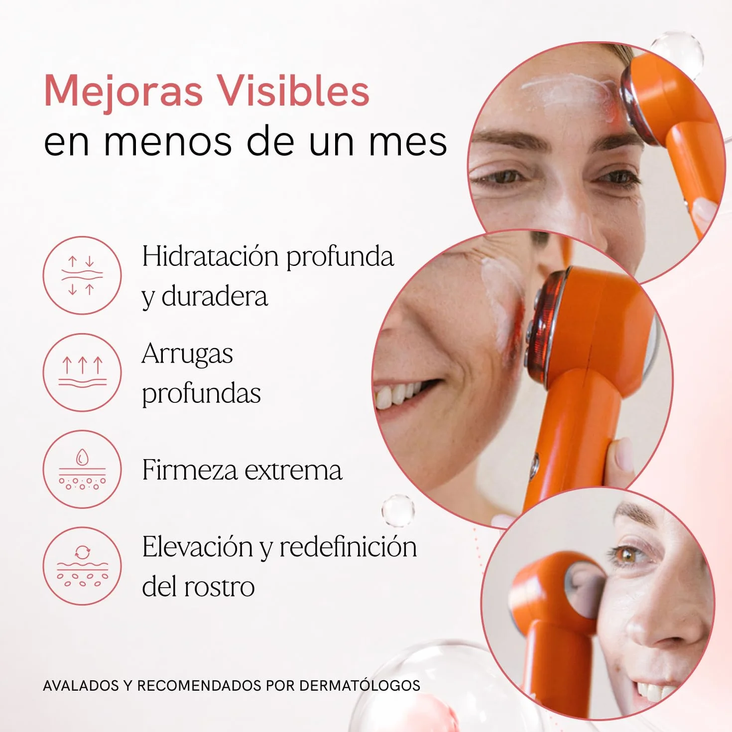 MASDERM Masajeador Facial Eléctrico 7 en 1, Radiofrecuencia y Luz LED, Tratamiento Antiedad Reafirmante