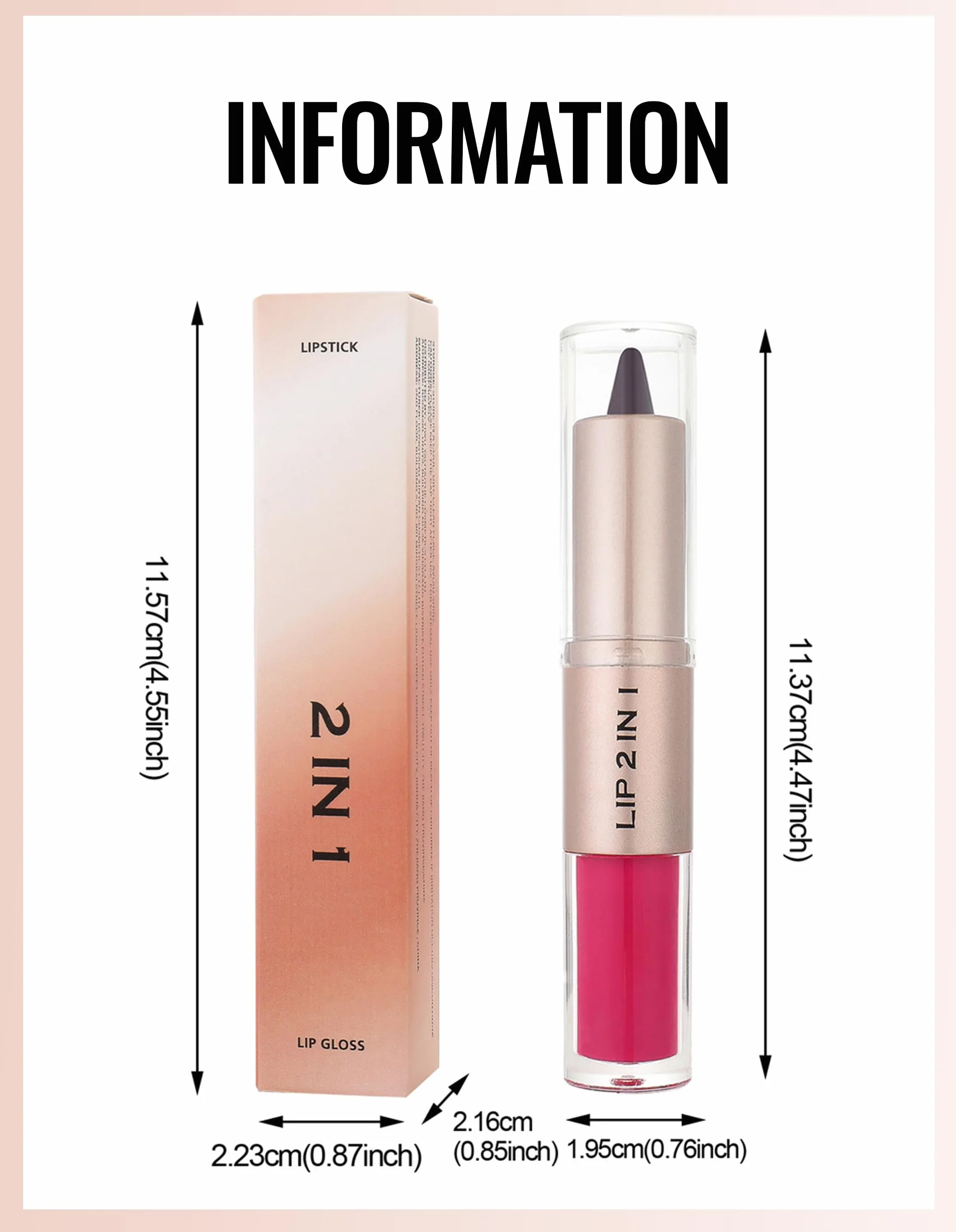 Erinde 2-en-1 Perfilador de Labios & Brillo, Labial Hidratante y Perfilador Mate, Alta Pigmentación, Larga Duración #06