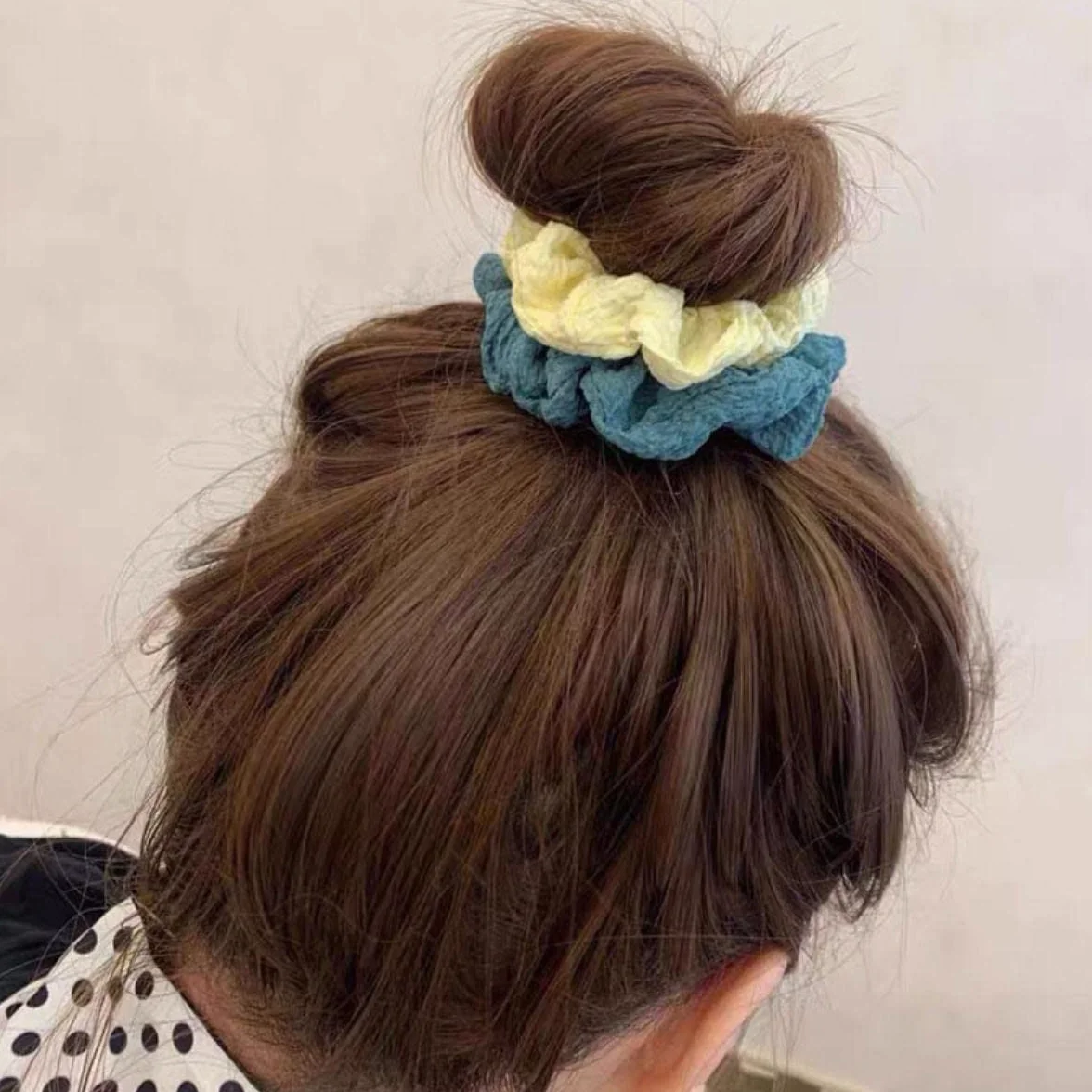 ACiyD Sólido elástico Scrunchie Hair Ties Bandas de Goma para Mujeres niñas Sport Gym Hair Scrunchies Holder Hair Accessories-Bean Paste Powder (Beige)