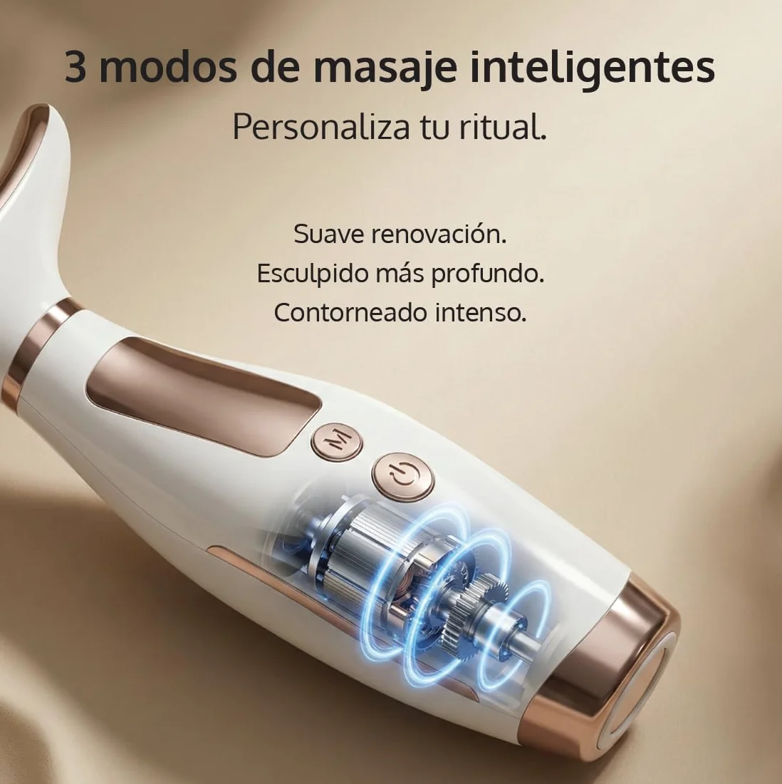 Angelite Masajeador Facial LED Escultor Lifting con Calor Vibración Reafirmante Mandíbula Mejillas 2 Años