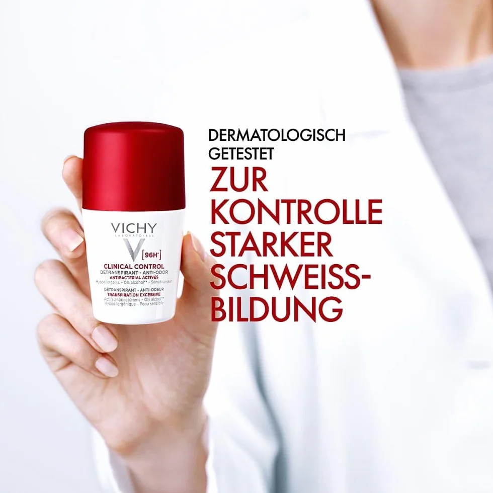 Vichy Desodorante Roll-On Antitranspirante Mujer 96h Clinical Control 50 ml Paquete de 2