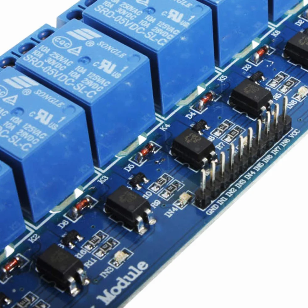 Módulo de relé de 8 canales DC 5V para Arduino UNO R3 Raspberry Pi ARM AVR DSP PIC