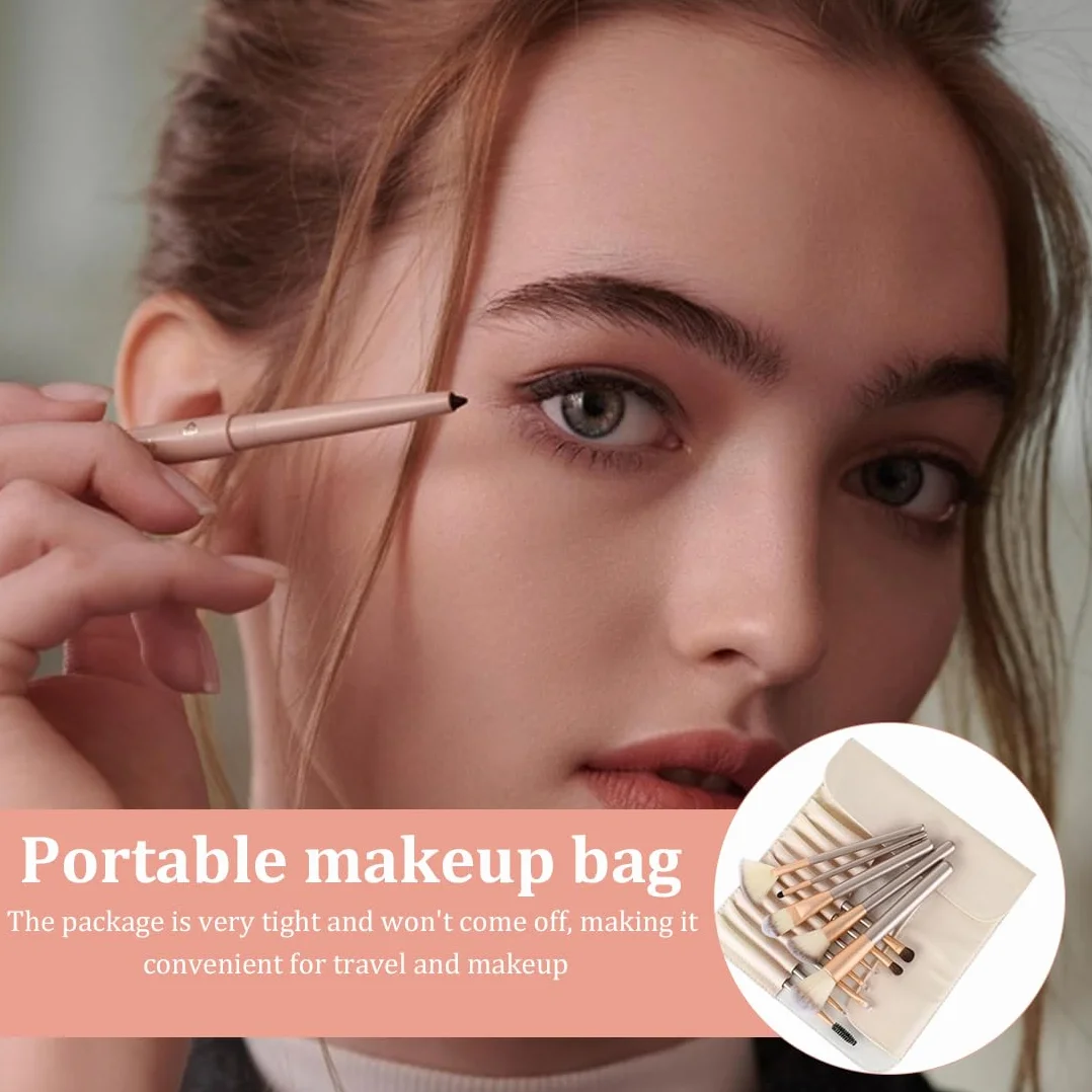 Brochas de Maquillaje Profesionales 12 Piezas, Suaves y Duraderas para Aplicar y Difuminar
