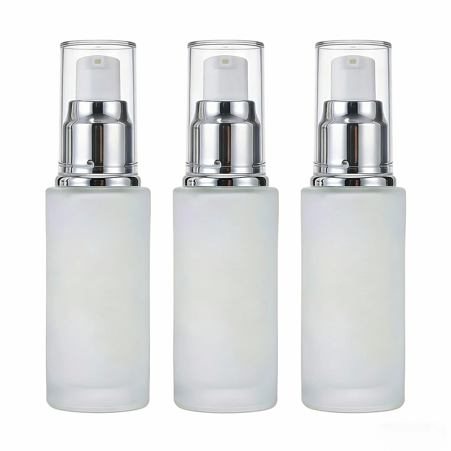 Botellas recargables de vidrio mate 30 ml para cosméticos de viaje a prueba de fugas