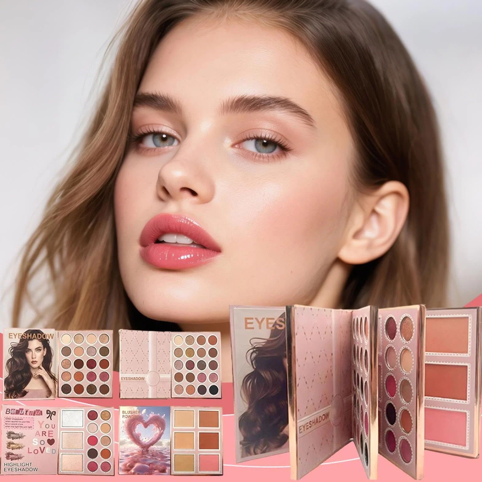 Paleta De Maquillaje Libro Multifuncional Rubor Natural Para Mejillas