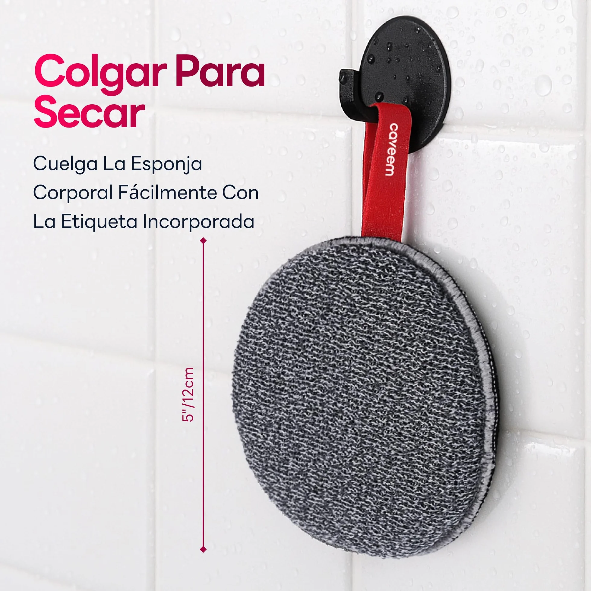 Caveem Esponja exfoliante corporal para eliminar piel muerta, suave y áspera, paquete de 2