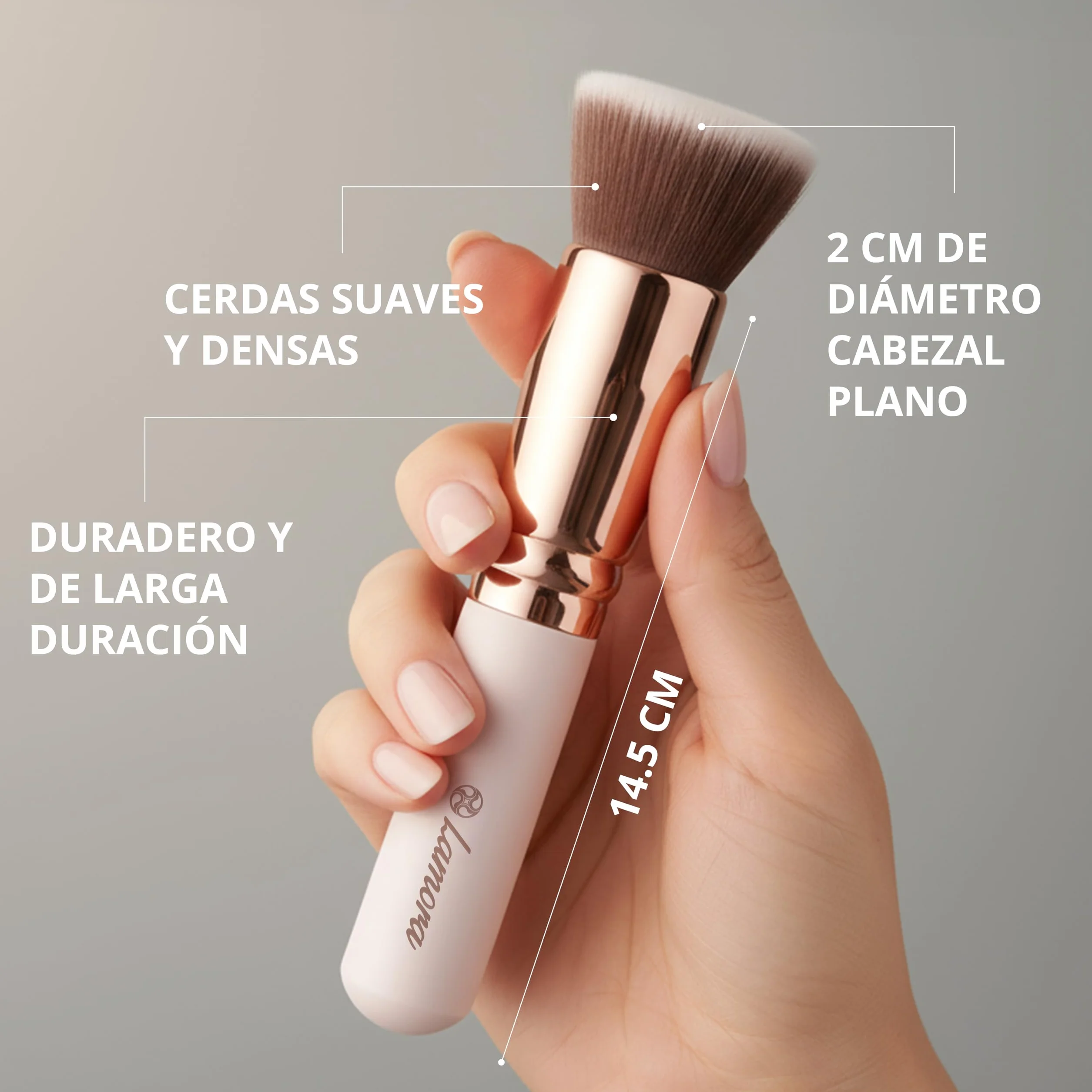 Brocha Kabuki Profesional Maquillaje Fluido Foundation Contouring Polvos Fibras Sintéticas