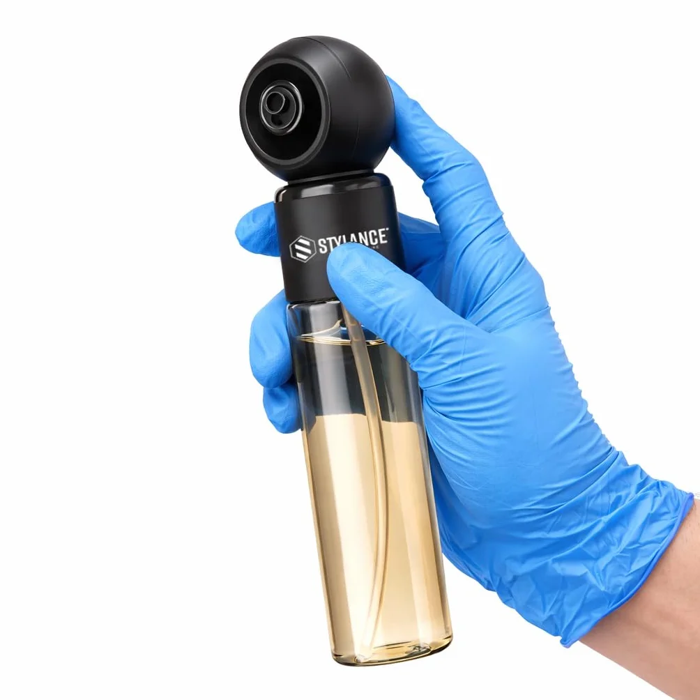 Barbería Botella eléctrica pulverizador profesional recargable niebla fina nano atomizador continuo mate negro