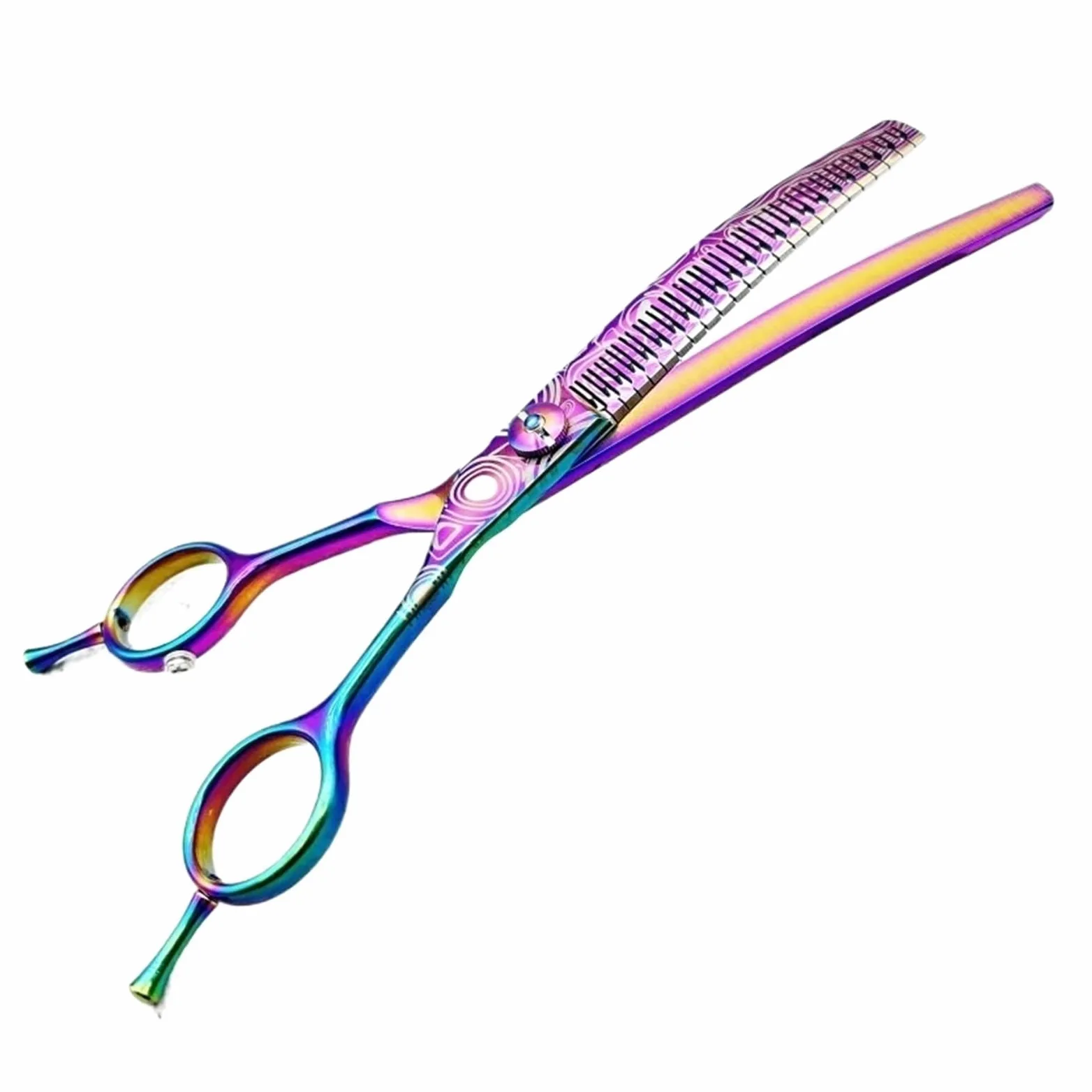 Tijeras Peluqueria Tijeras de peluquería profesionales 7,48 pulgadas, tijeras entresacar curvas(Blue straight)