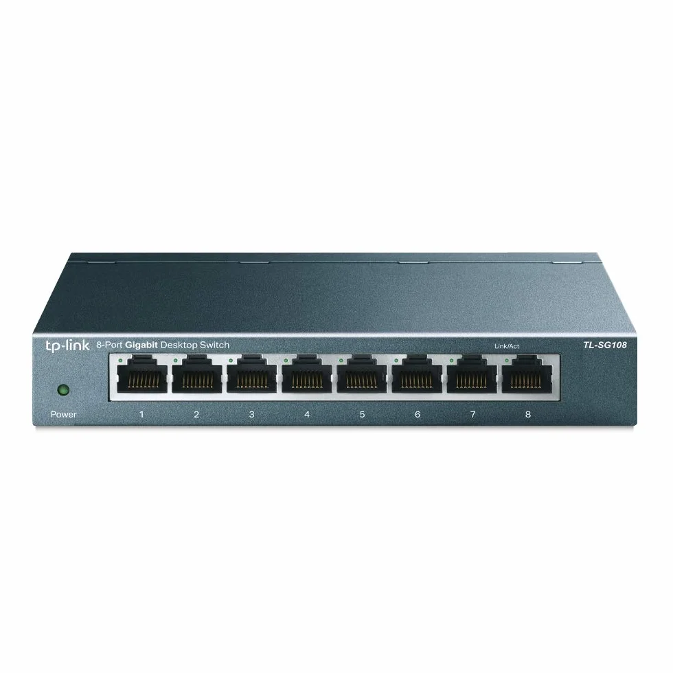 TP-Link TL-SG108 V3.0 Switch de Escritorio 8 Puertos Gigabit 10/100/1000 Mbps Carcasa de Acero Negro
