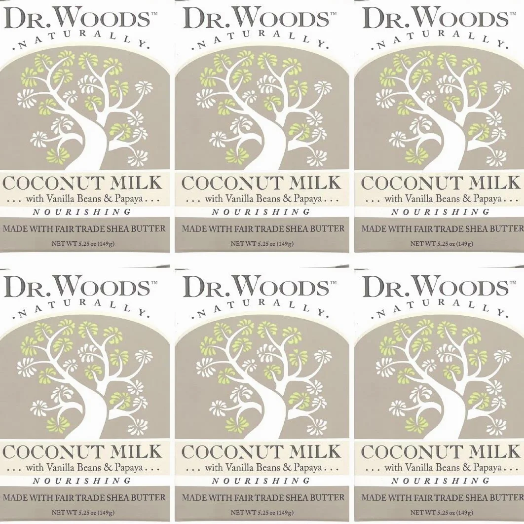 Dr. Woods Latte di cocco Burro di Karitè Sapone, 5,25 once (confezione da 6)