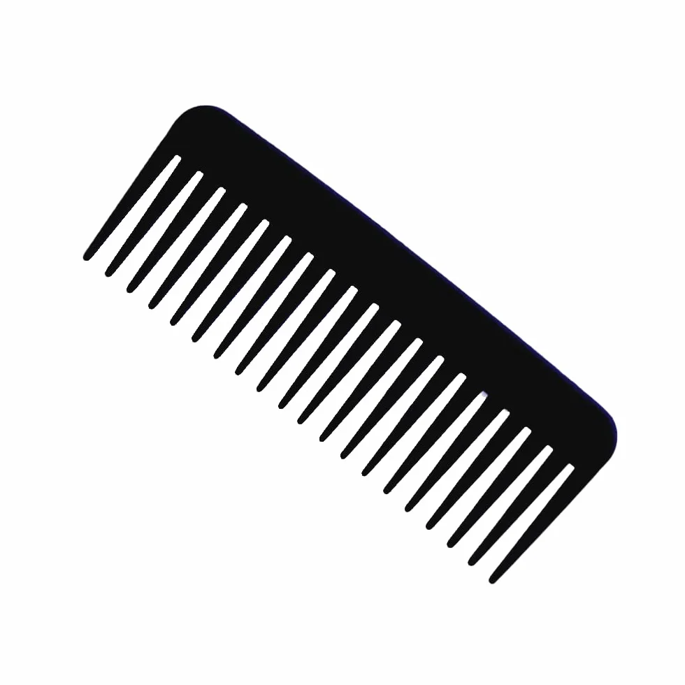 Peine de Dientes Anchos Grande para Desenredar Cabello Rizado Seco y Húmedo Negro