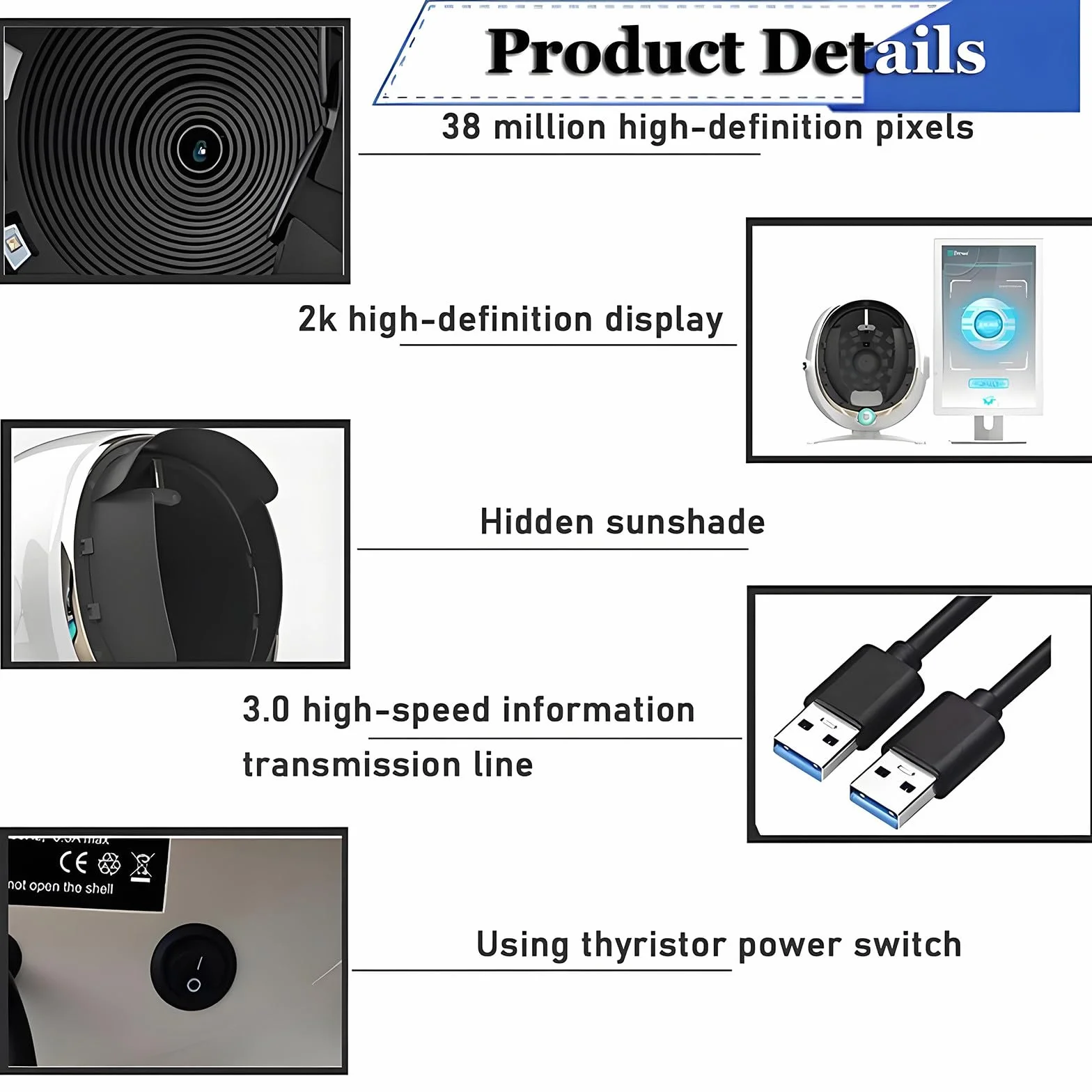 Analizador Digital De Piel con Detector De IA, Máquina Inteligente De Análisis Facial, Analizador De Humedad Facial 3D, con Pantalla HD De 13,3/21,5 Pulgadas 21.5in