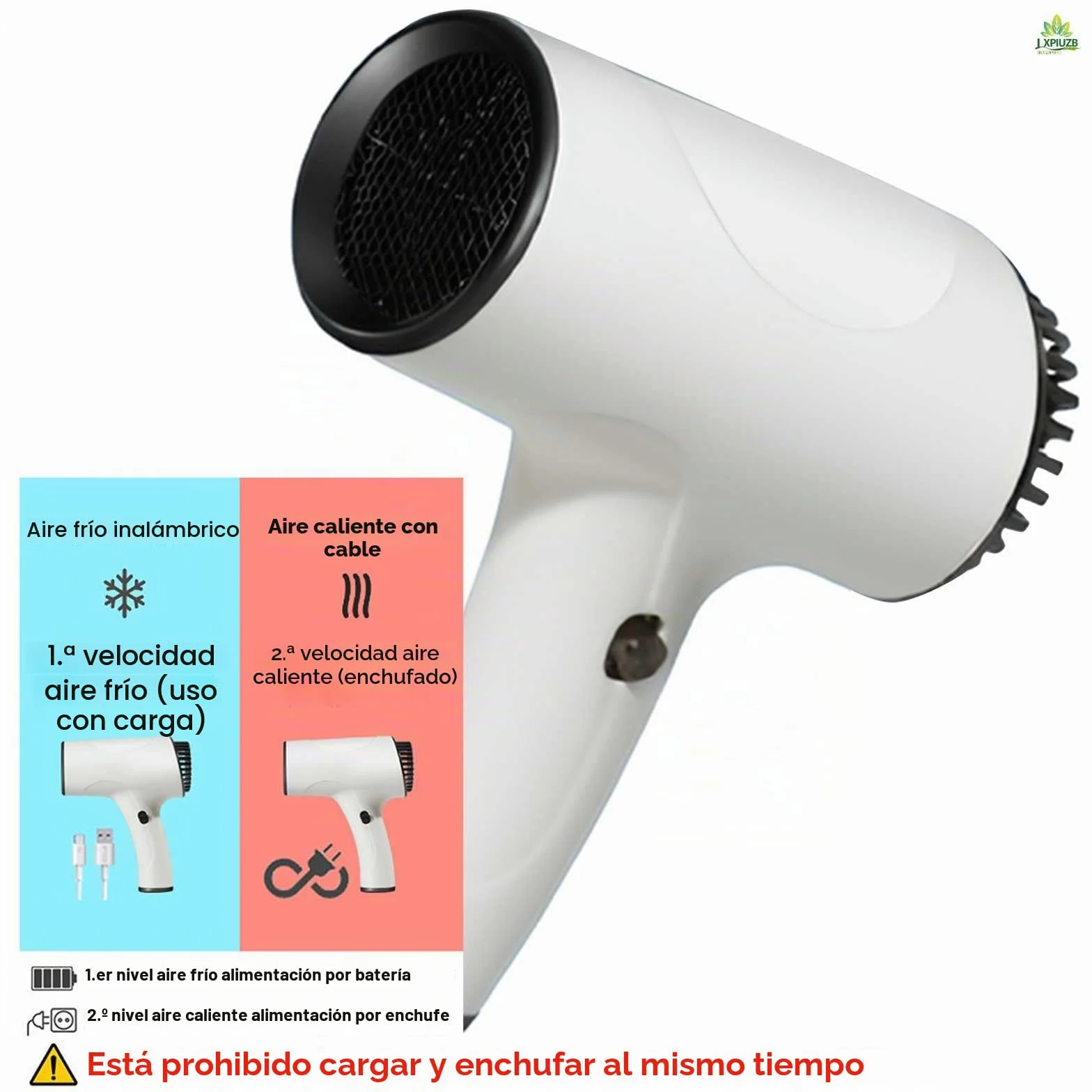 Secador De Pelo Sin Cable, 2600 Mah Recargable Secador Pelo Viaje, 500w Secador De Pelo con Temperatura Constante Secadores De Pelo, para Uso Interior/Exterior