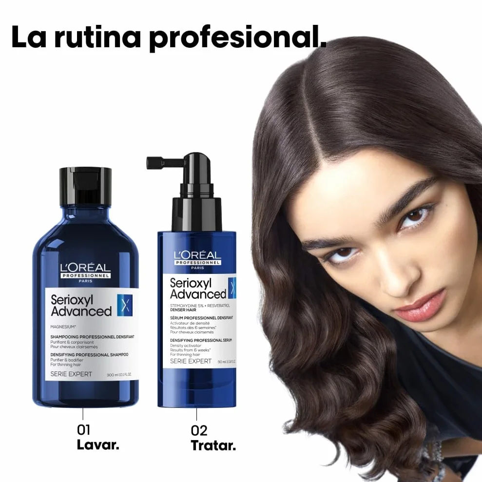 L’Oréal Professionnel Activador de Densidad Enriquecido con Activos Dermatológicos para Cabello Fino y con Poca Densidad, Serioxyl Advanced, 90 ml